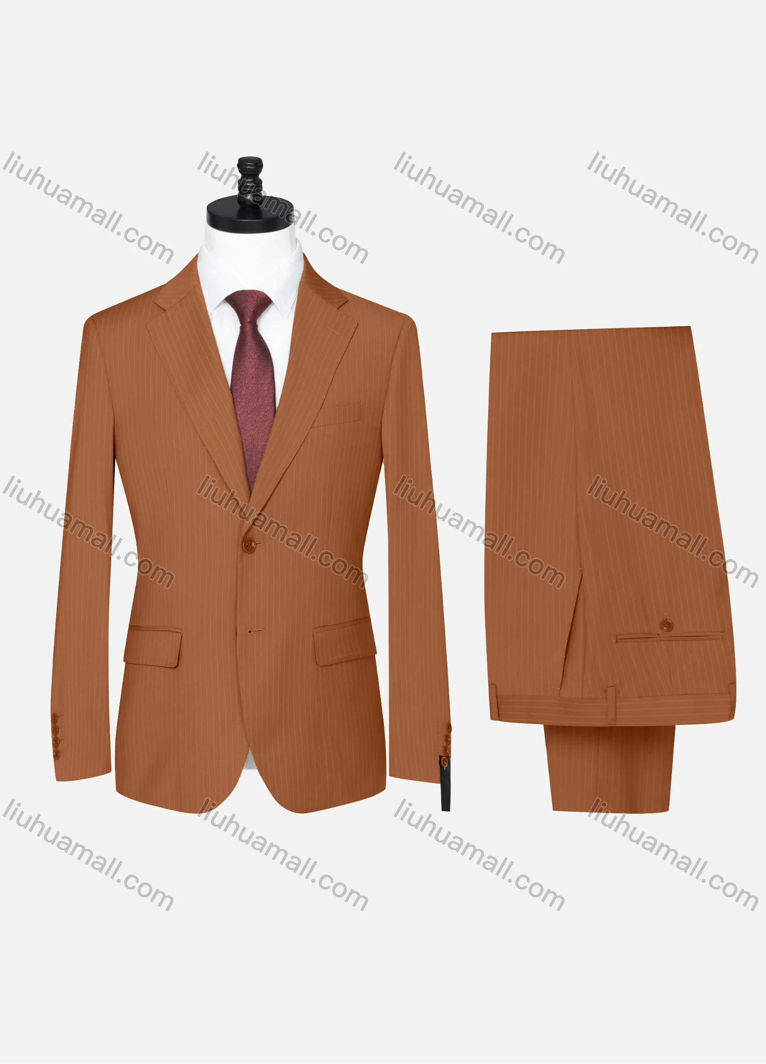 Wholesale Men's Formal Striped Two Button Blazer Jacket & Pants 2 Piece Suit Set 32317# - Liuhuamall