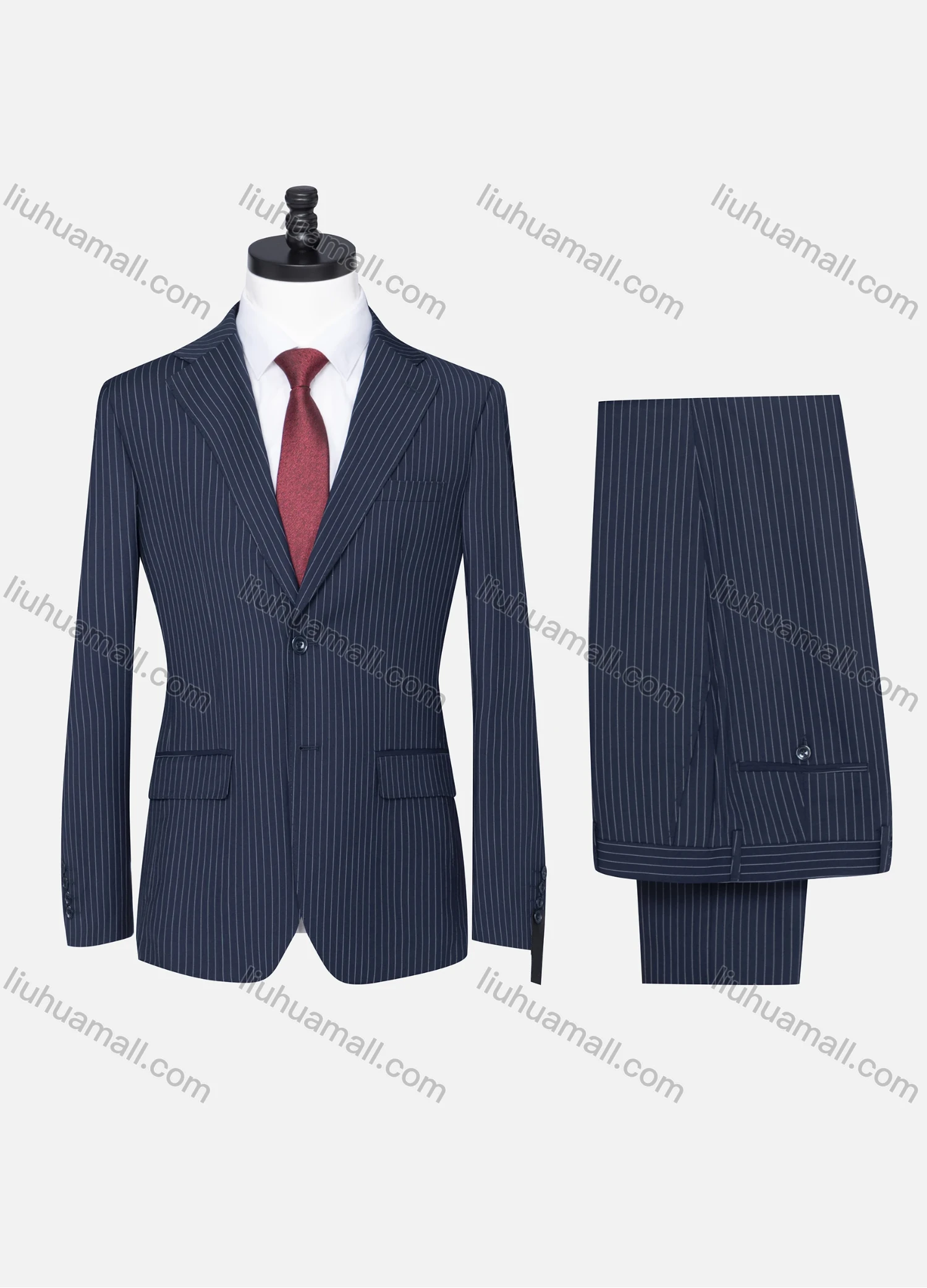 Wholesale Men's Formal Striped Two Button Blazer Jacket & Pants 2 Piece Suit Set 32317# - Liuhuamall