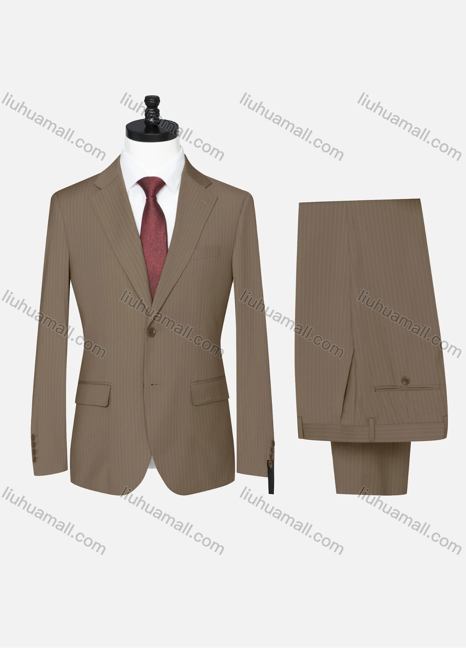 Wholesale Men's Formal Striped Two Button Blazer Jacket & Pants 2 Piece Suit Set 32317# - Liuhuamall