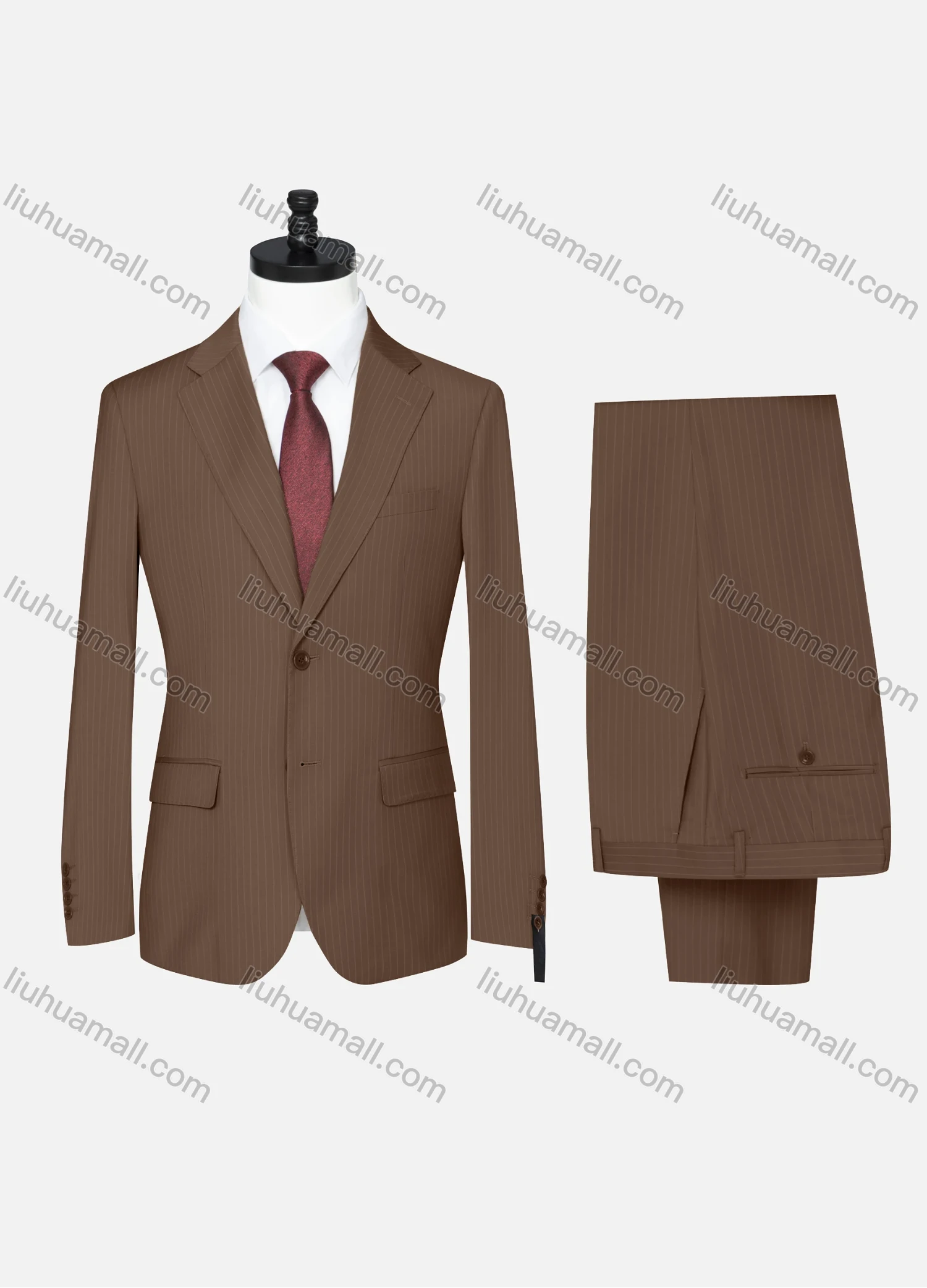 Wholesale Men's Formal Striped Two Button Blazer Jacket & Pants 2 Piece Suit Set 32317# - Liuhuamall