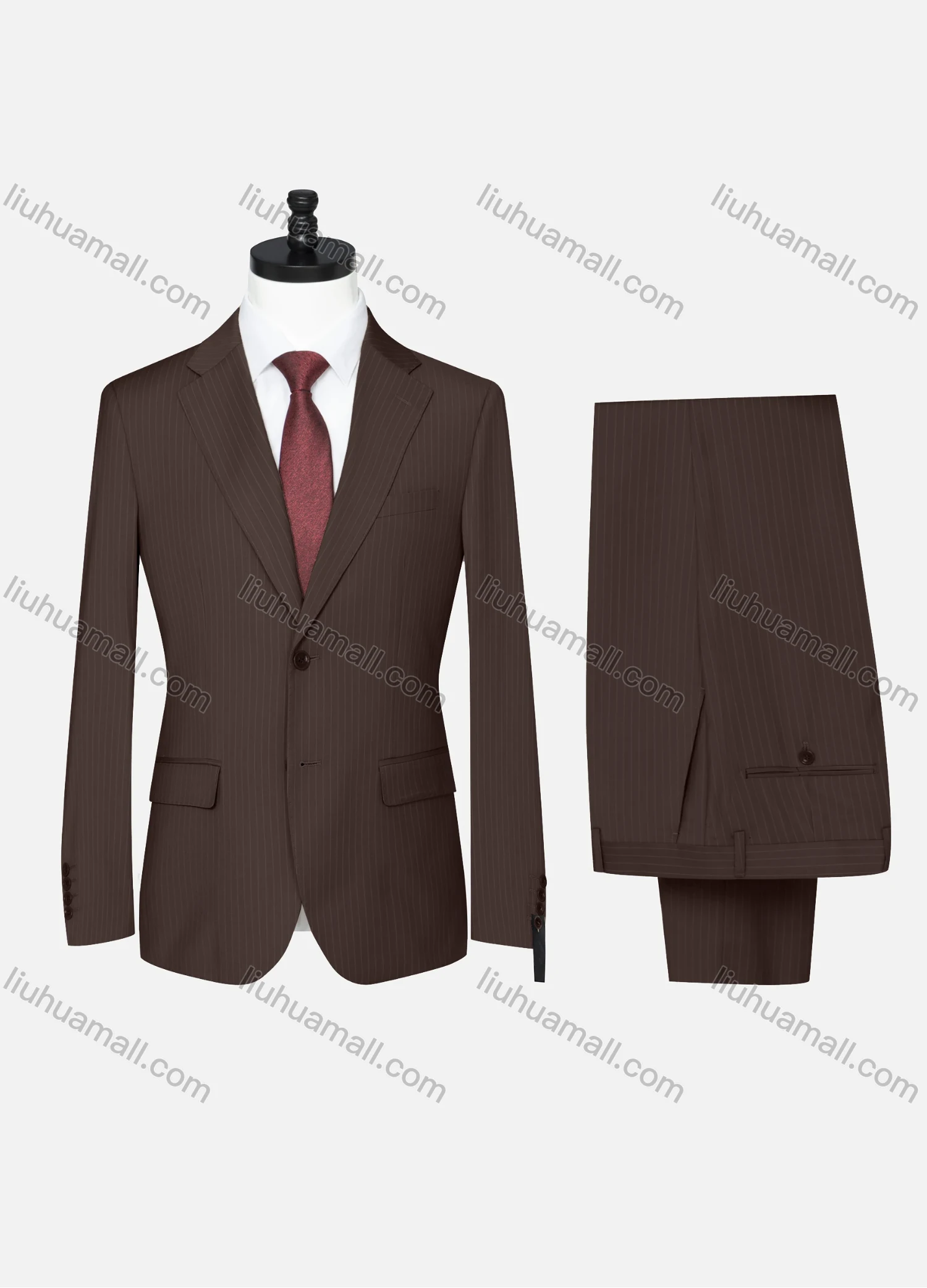Wholesale Men's Formal Striped Two Button Blazer Jacket & Pants 2 Piece Suit Set 32317# - Liuhuamall