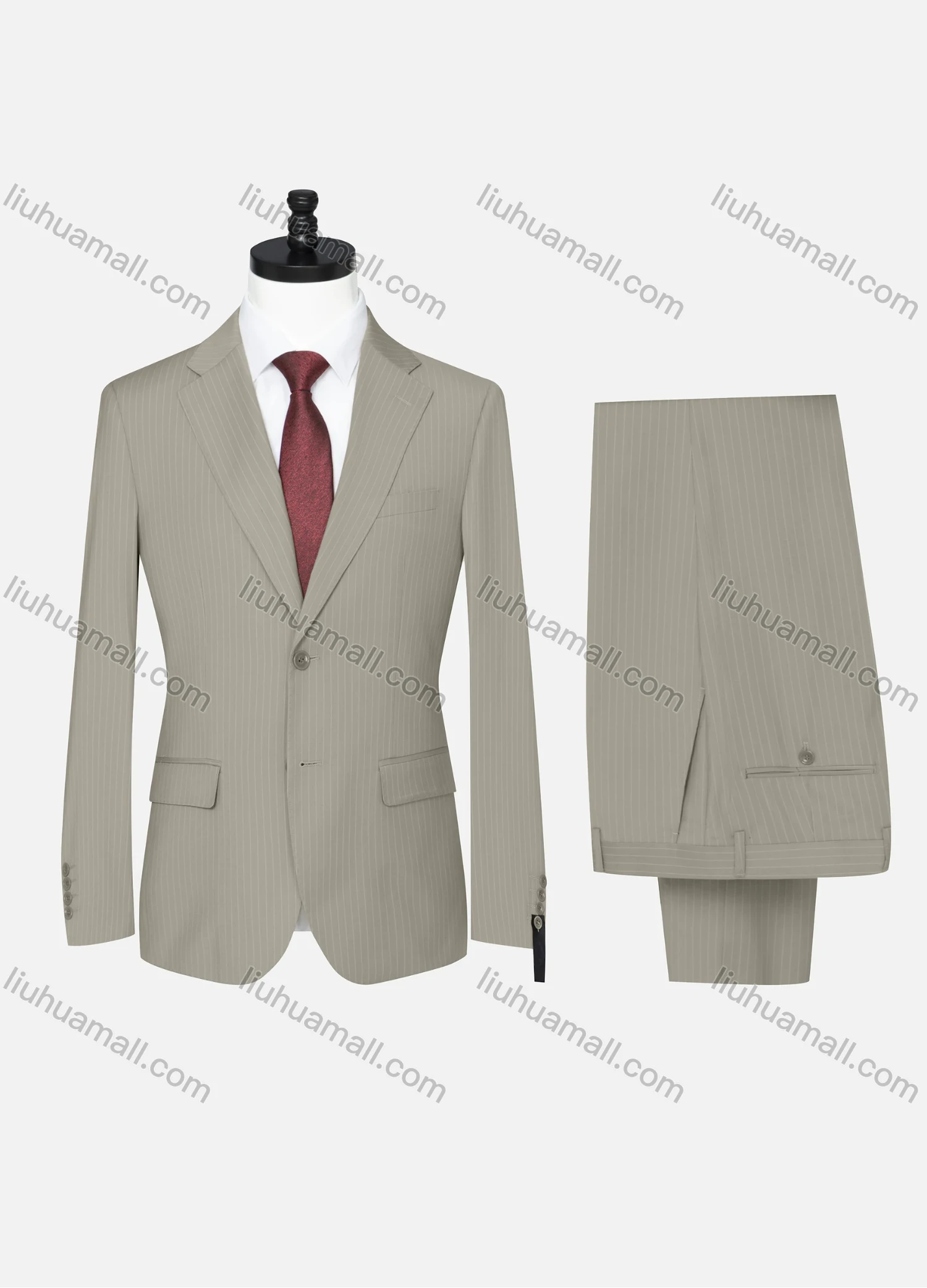 Wholesale Men's Formal Striped Two Button Blazer Jacket & Pants 2 Piece Suit Set 32317# - Liuhuamall