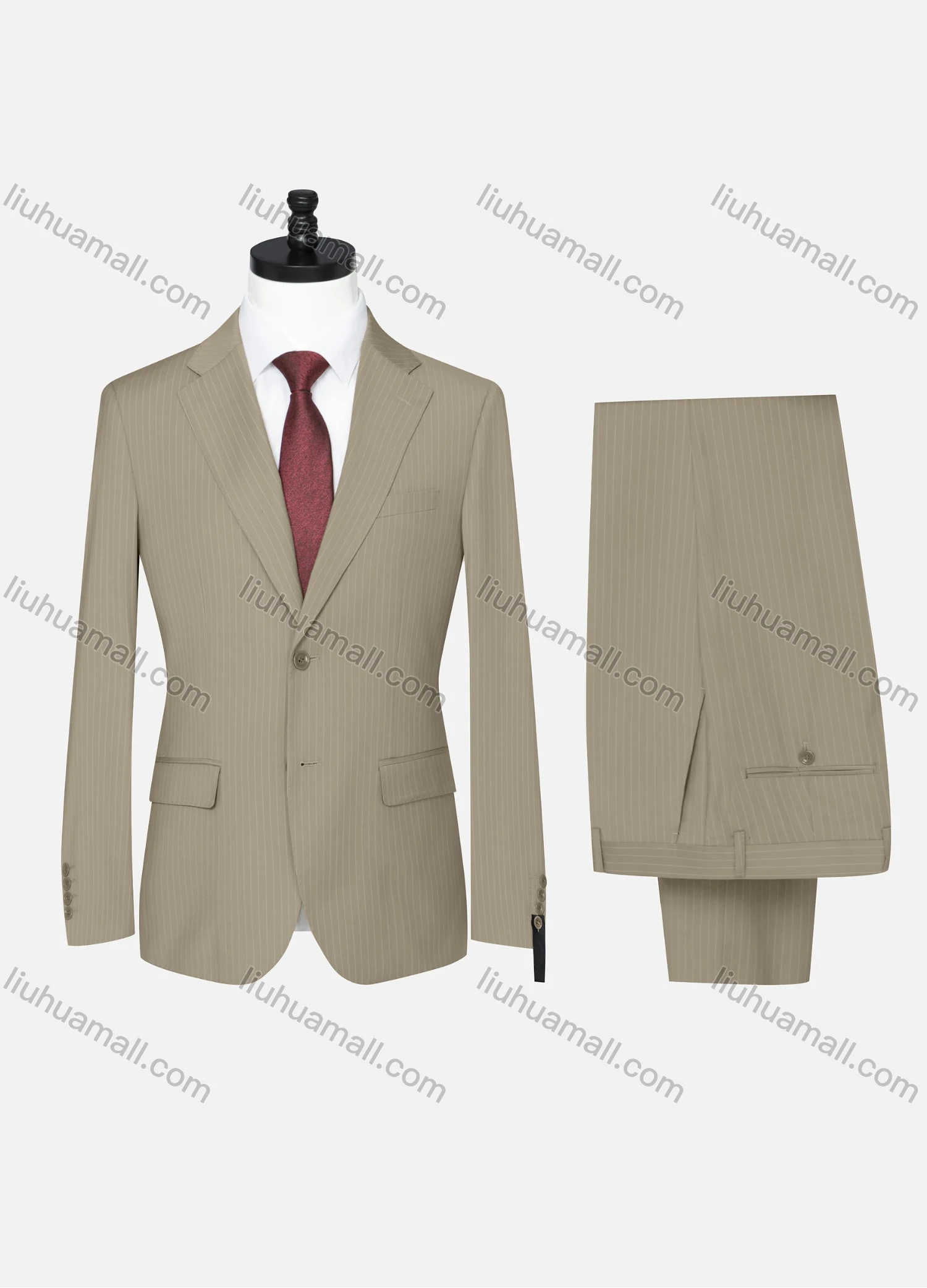 Wholesale Men's Formal Striped Two Button Blazer Jacket & Pants 2 Piece Suit Set 32317# - Liuhuamall