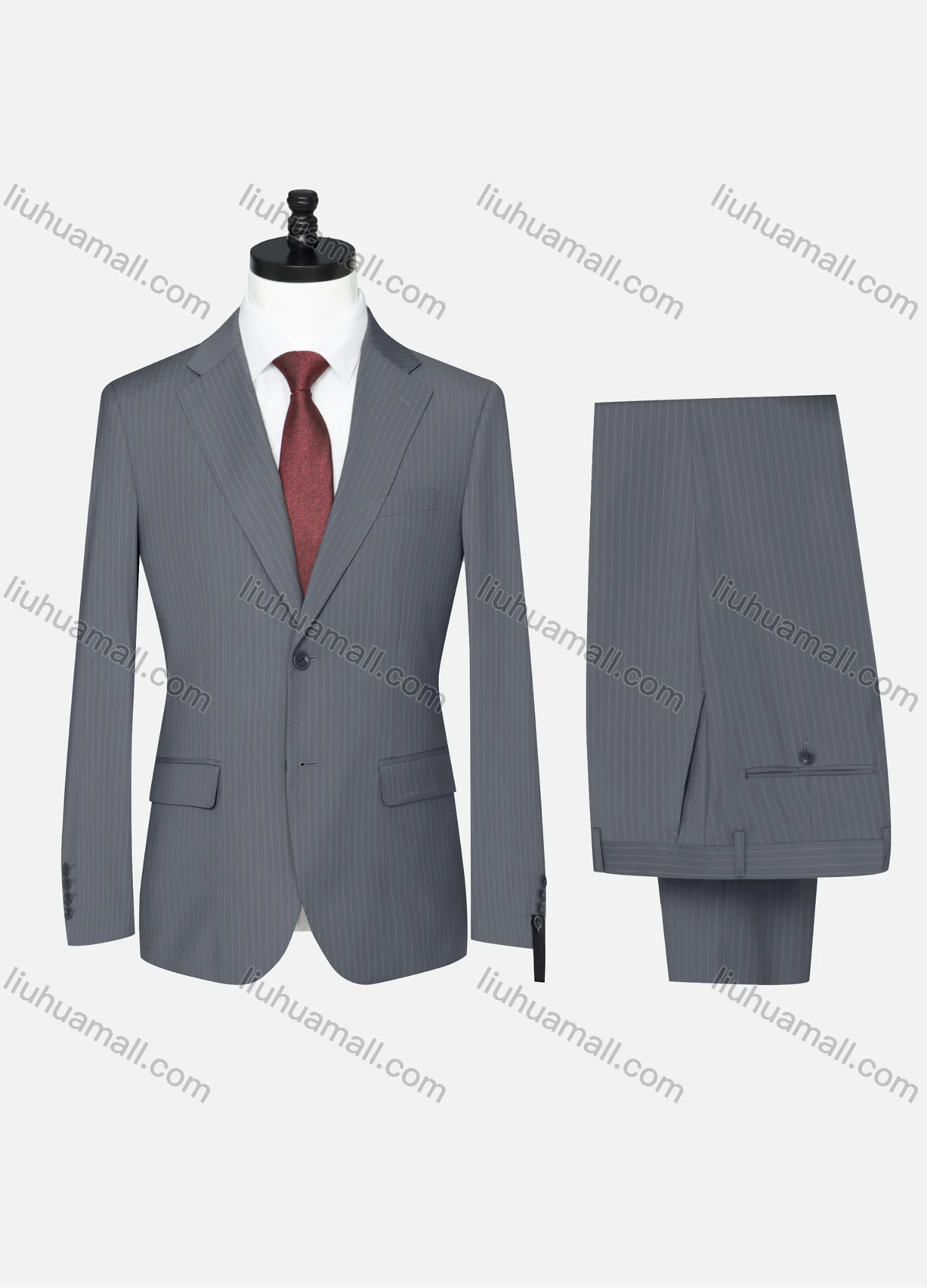 Wholesale Men's Formal Striped Two Button Blazer Jacket & Pants 2 Piece Suit Set 32317# - Liuhuamall