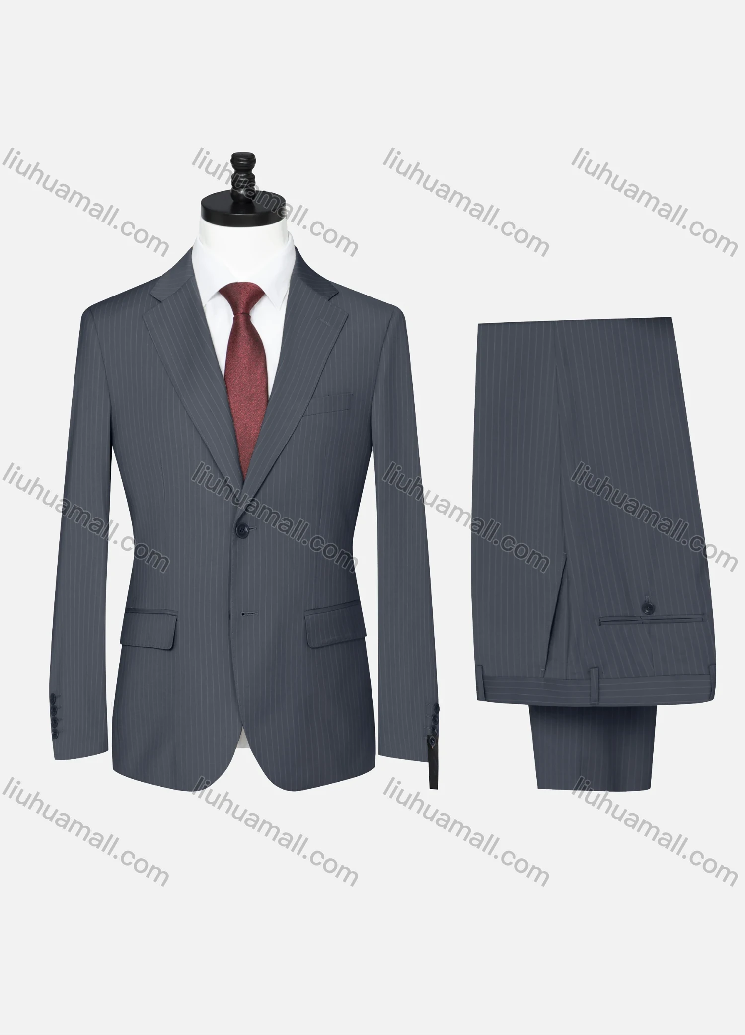 Wholesale Men's Formal Striped Two Button Blazer Jacket & Pants 2 Piece Suit Set 32317# - Liuhuamall