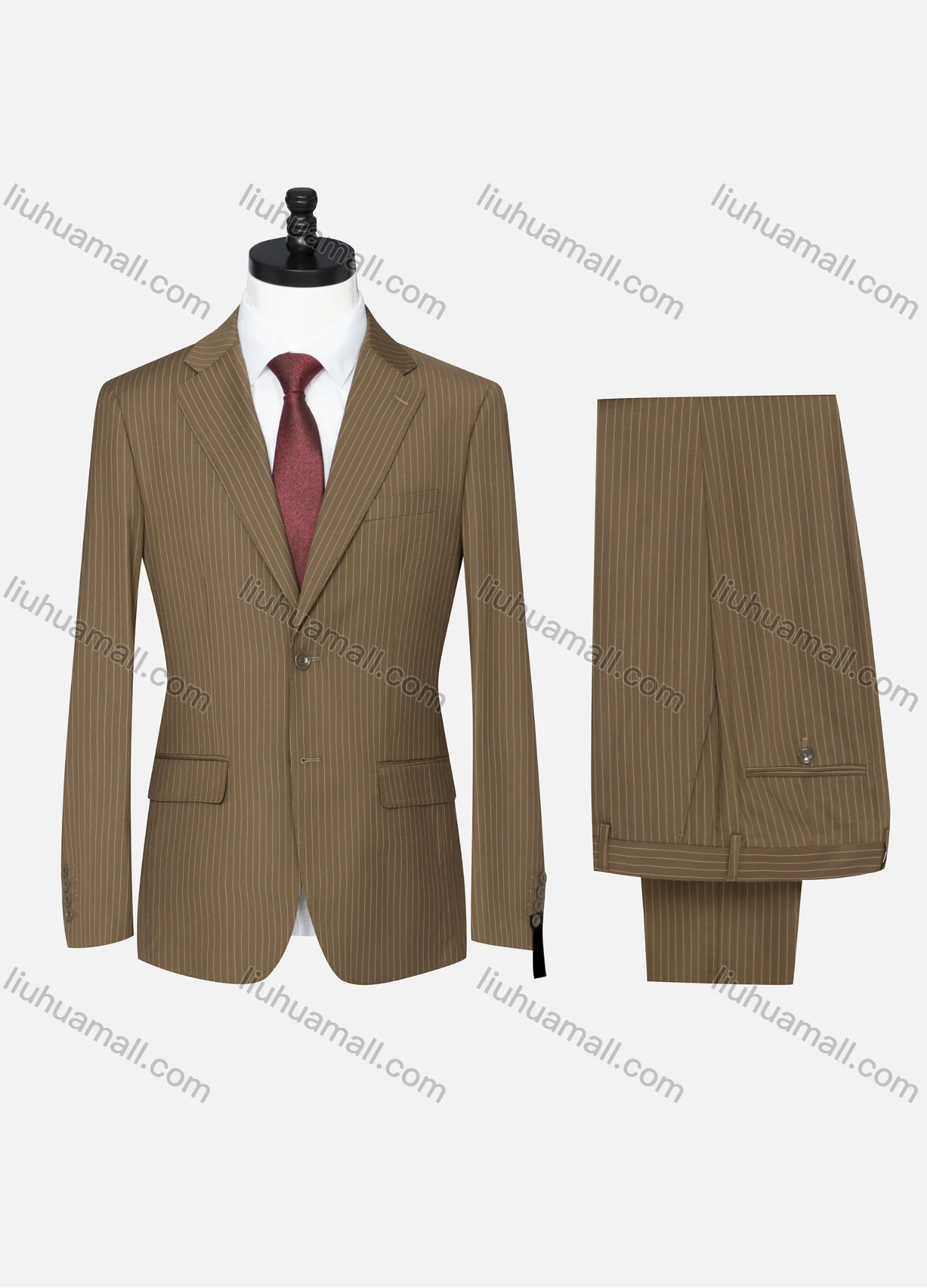 Wholesale Men's Formal Striped Two Button Blazer Jacket & Pants 2 Piece Suit Set 32317# - Liuhuamall
