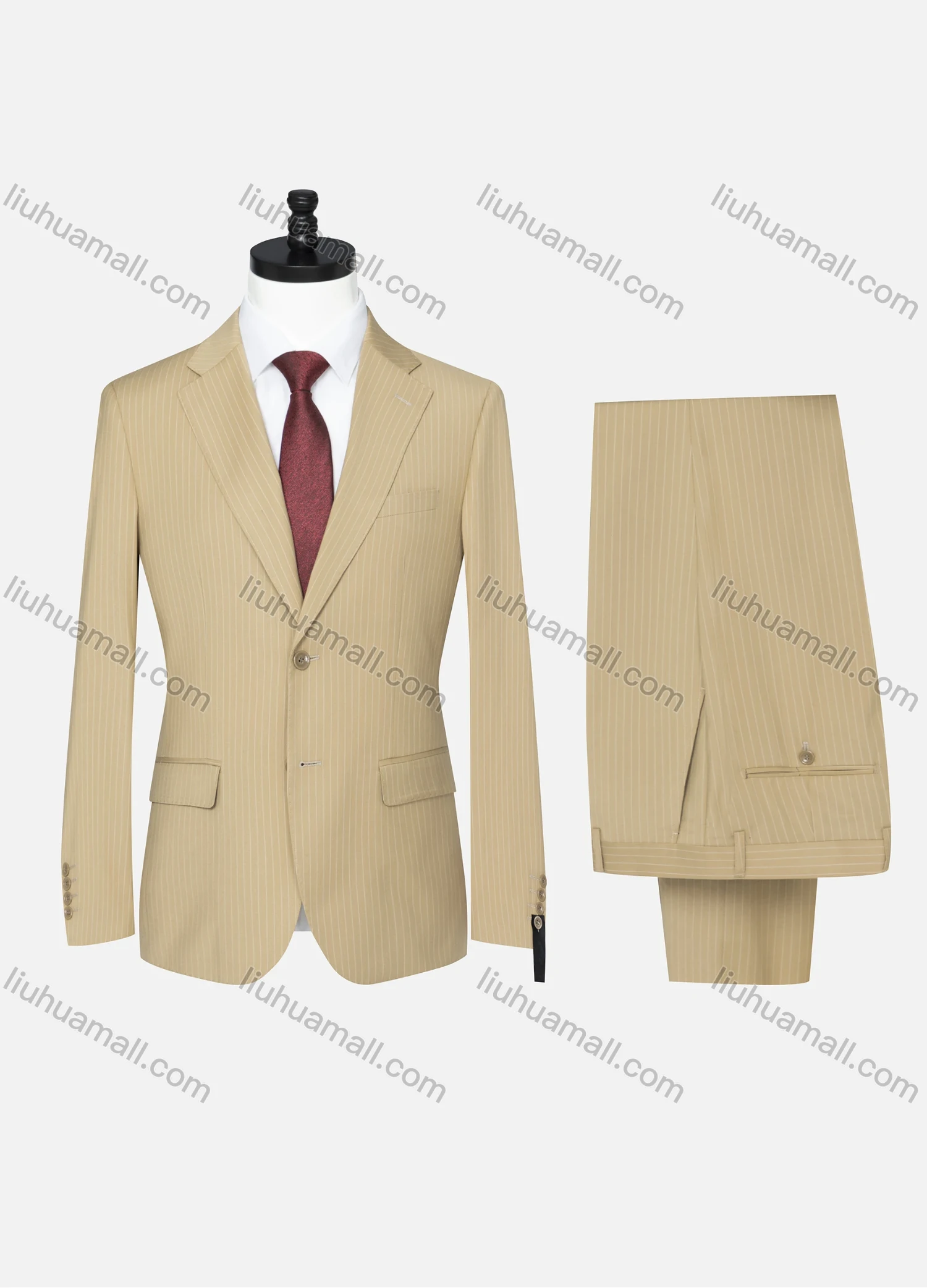 Wholesale Men's Formal Striped Two Button Blazer Jacket & Pants 2 Piece Suit Set 32317# - Liuhuamall