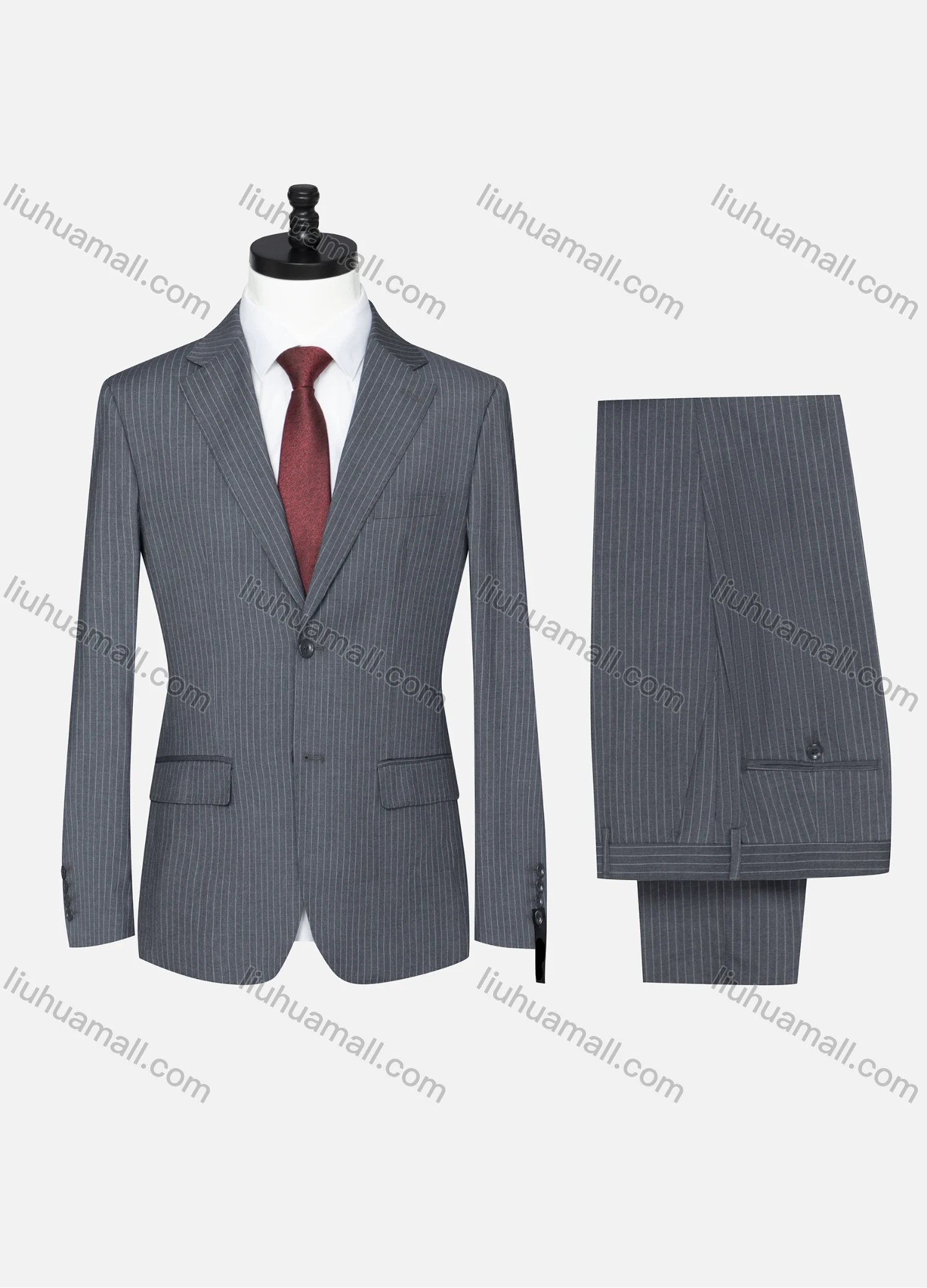 Wholesale Men's Formal Striped Two Button Blazer Jacket & Pants 2 Piece Suit Set 32317# - Liuhuamall