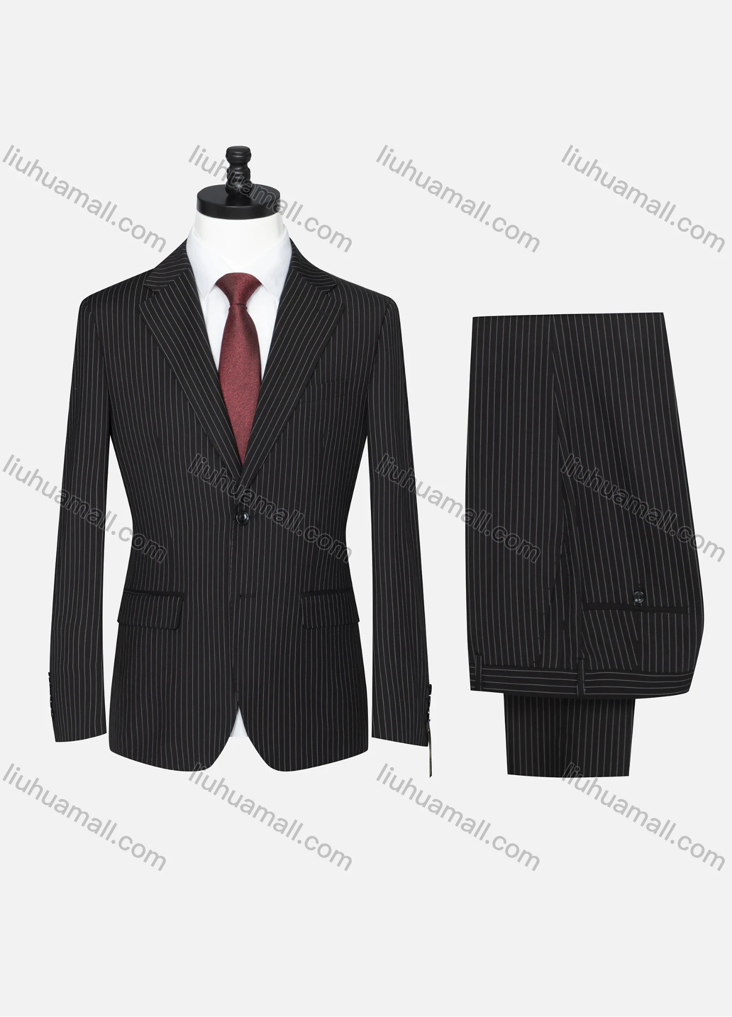Wholesale Men's Formal Striped Two Button Blazer Jacket & Pants 2 Piece Suit Set 32317# - Liuhuamall