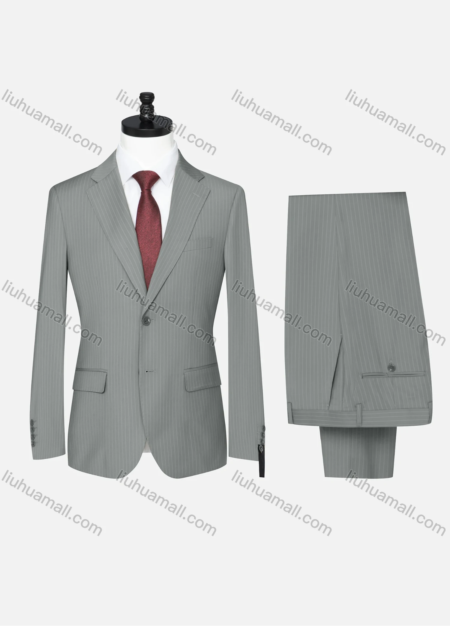 Wholesale Men's Formal Striped Two Button Blazer Jacket & Pants 2 Piece Suit Set 32317# - Liuhuamall