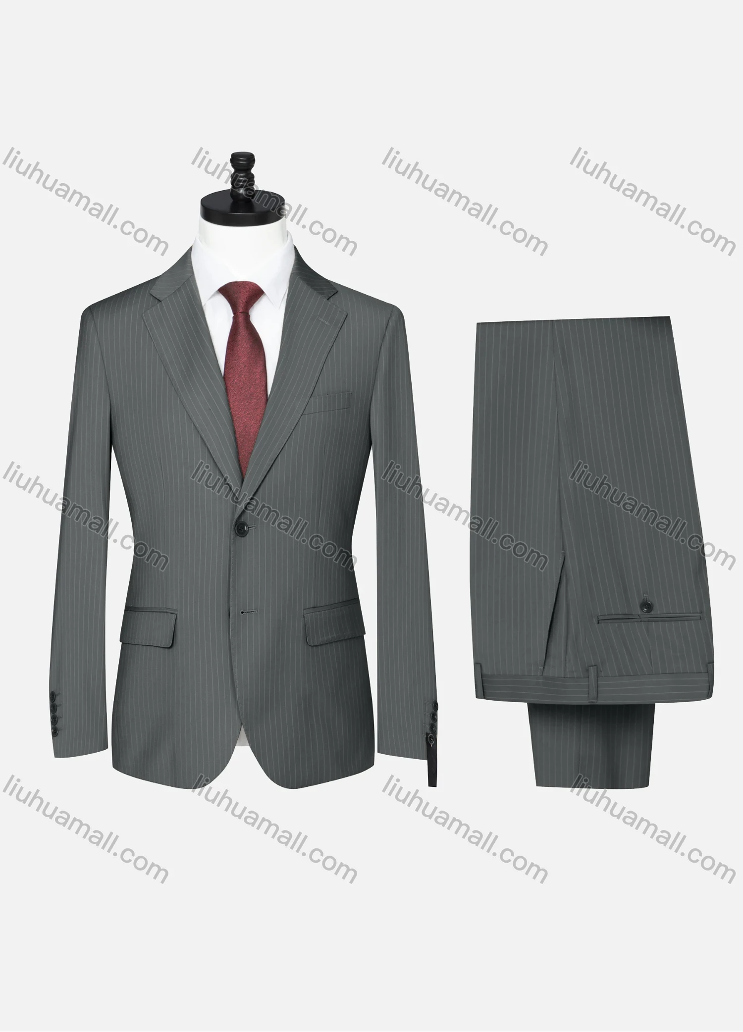 Wholesale Men's Formal Striped Two Button Blazer Jacket & Pants 2 Piece Suit Set 32317# - Liuhuamall