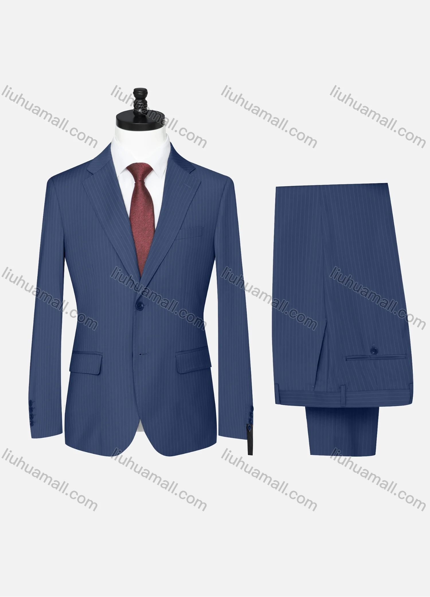 Wholesale Men's Formal Striped Two Button Blazer Jacket & Pants 2 Piece Suit Set 32317# - Liuhuamall