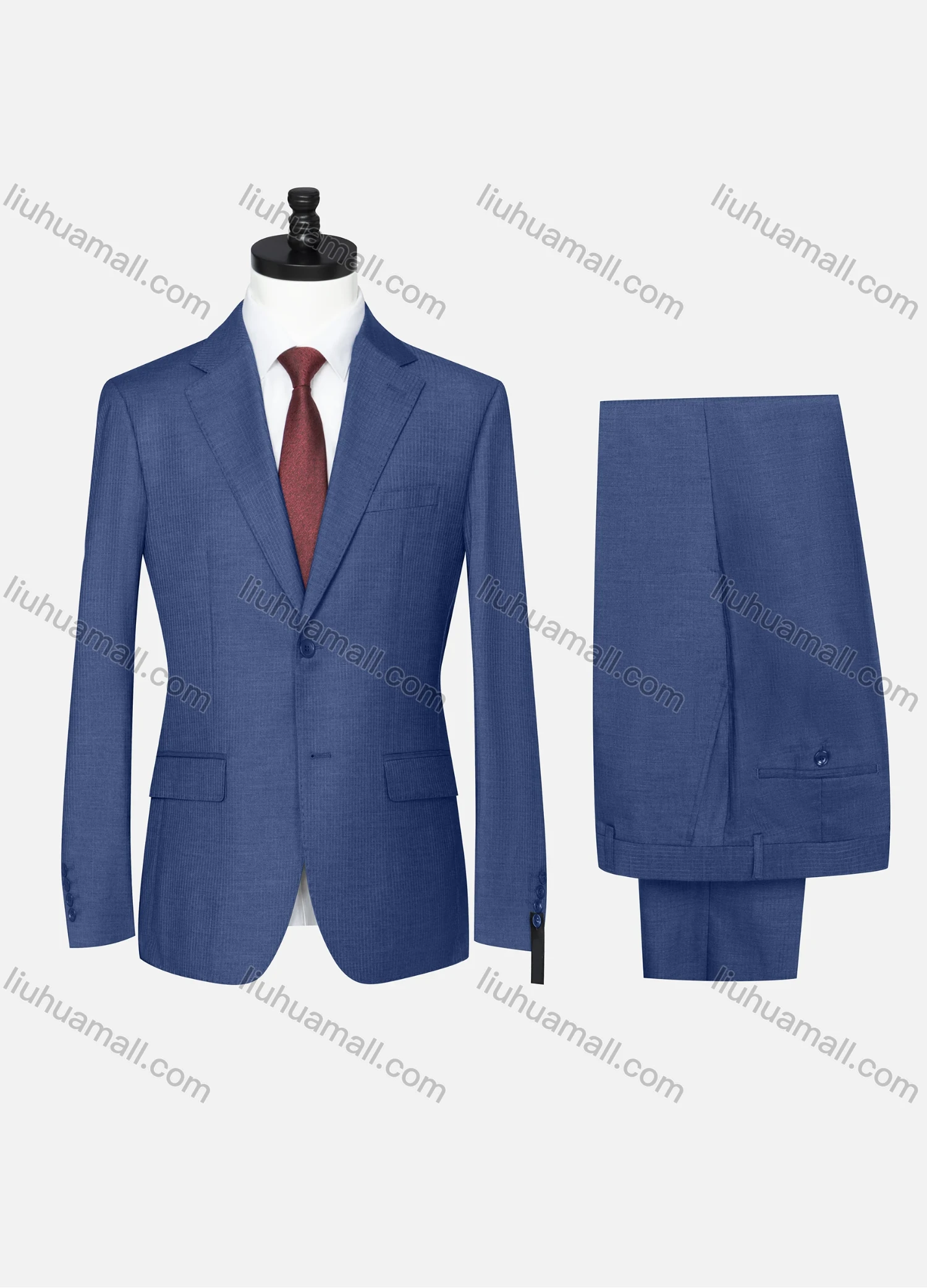 Wholesale Men's Formal Plain Two Button Blazer Jacket & Pants 2 Piece Suit Set D3088# - Liuhuamall