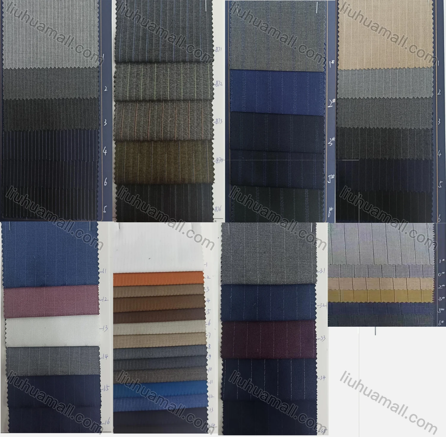 Wholesale Men's Formal Striped Two Button Blazer Jacket & Pants 2 Piece Suit Set X6070# - Liuhuamall