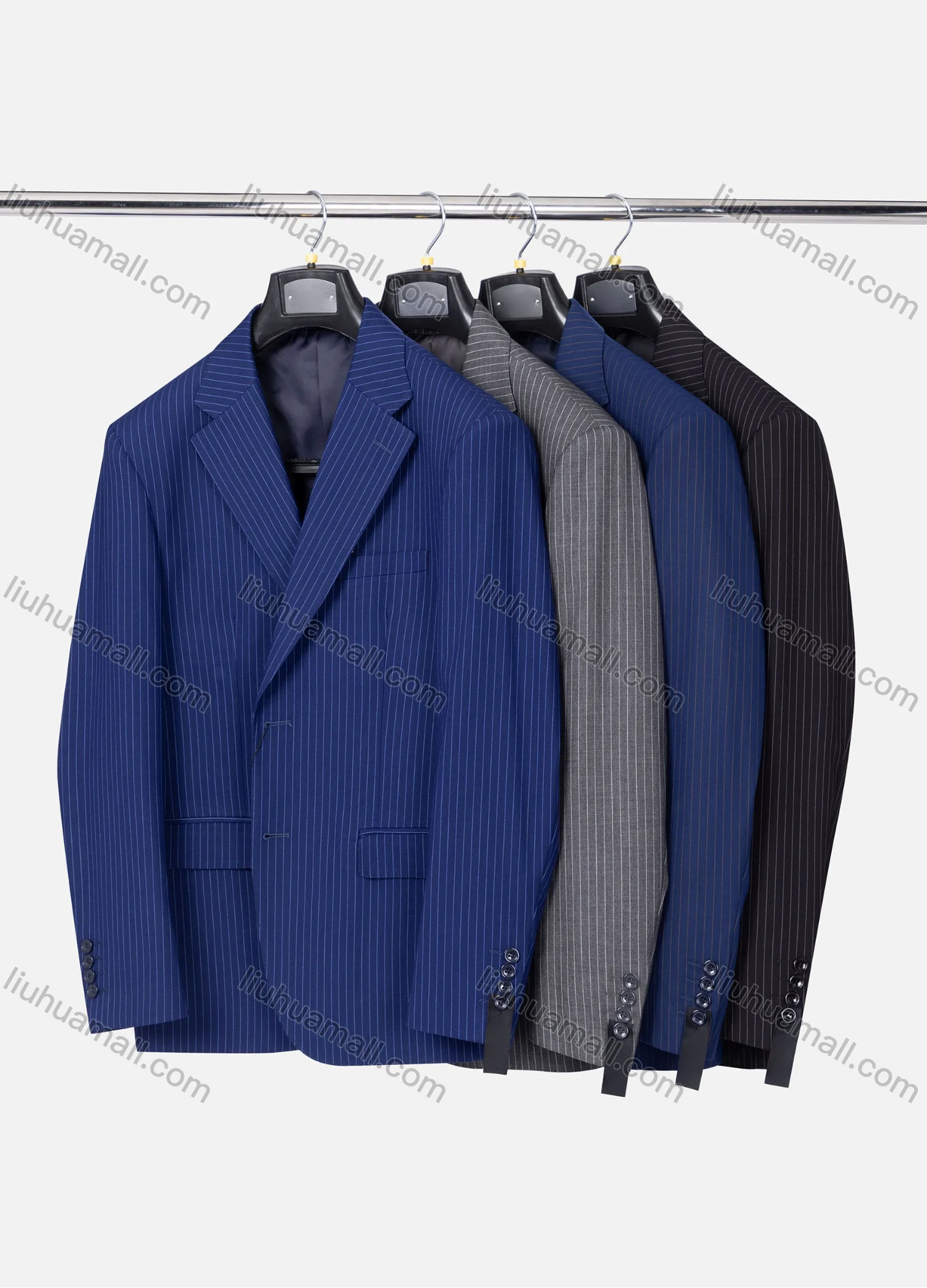 Wholesale Men's Formal Striped Two Button Blazer Jacket & Pants 2 Piece Suit Set X6070# - Liuhuamall