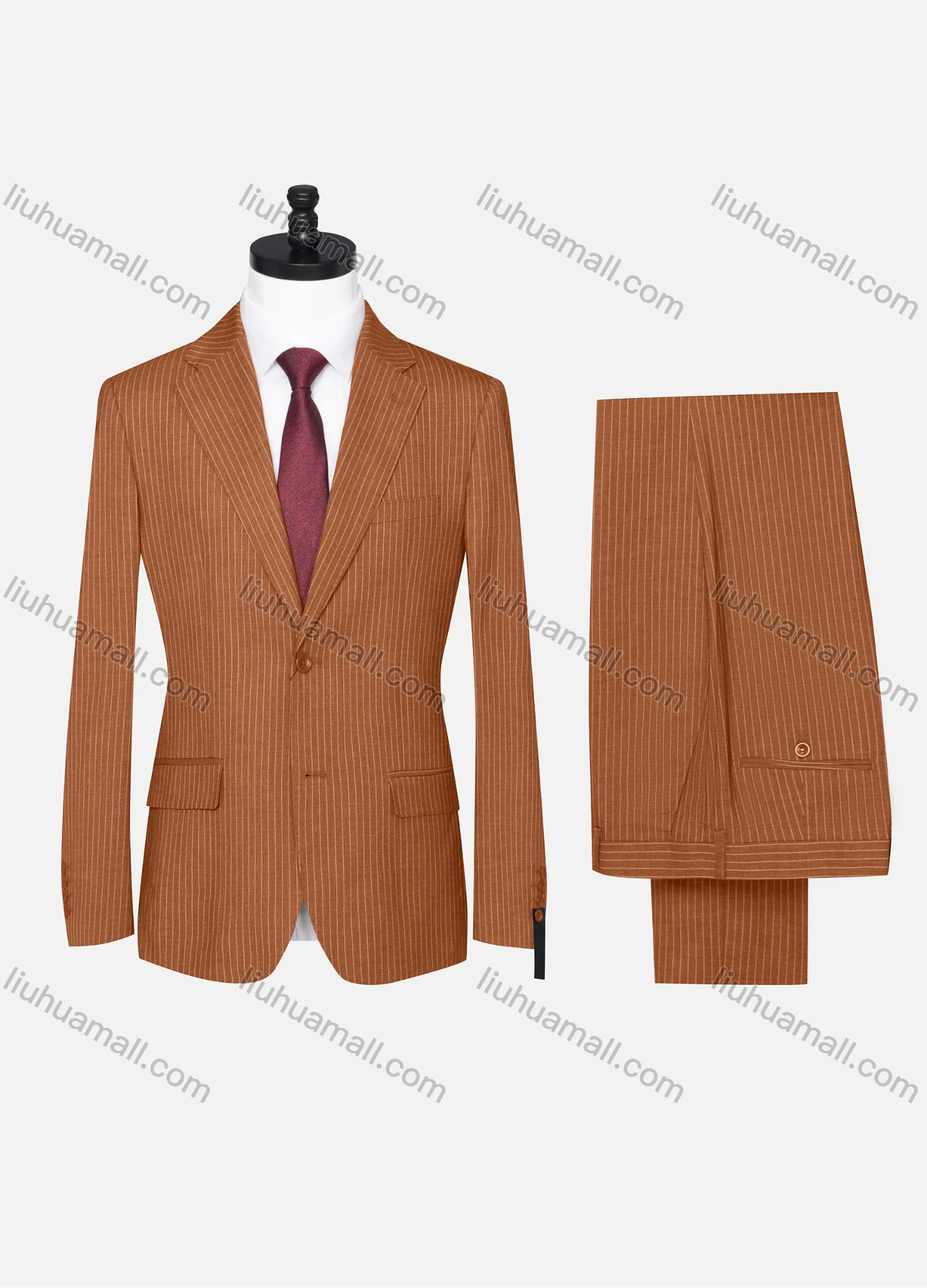 Wholesale Men's Formal Striped Two Button Blazer Jacket & Pants 2 Piece Suit Set X6070# - Liuhuamall