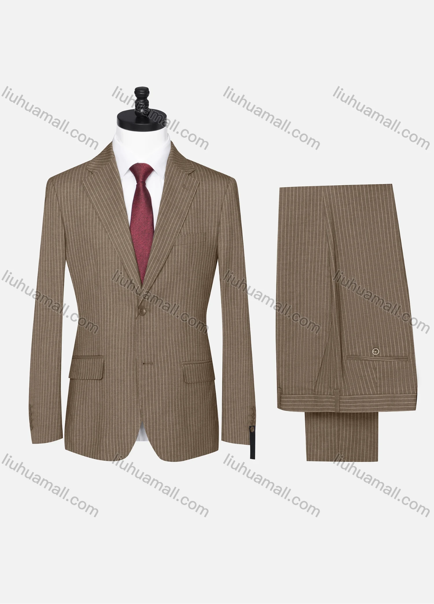 Wholesale Men's Formal Striped Two Button Blazer Jacket & Pants 2 Piece Suit Set X6070# - Liuhuamall