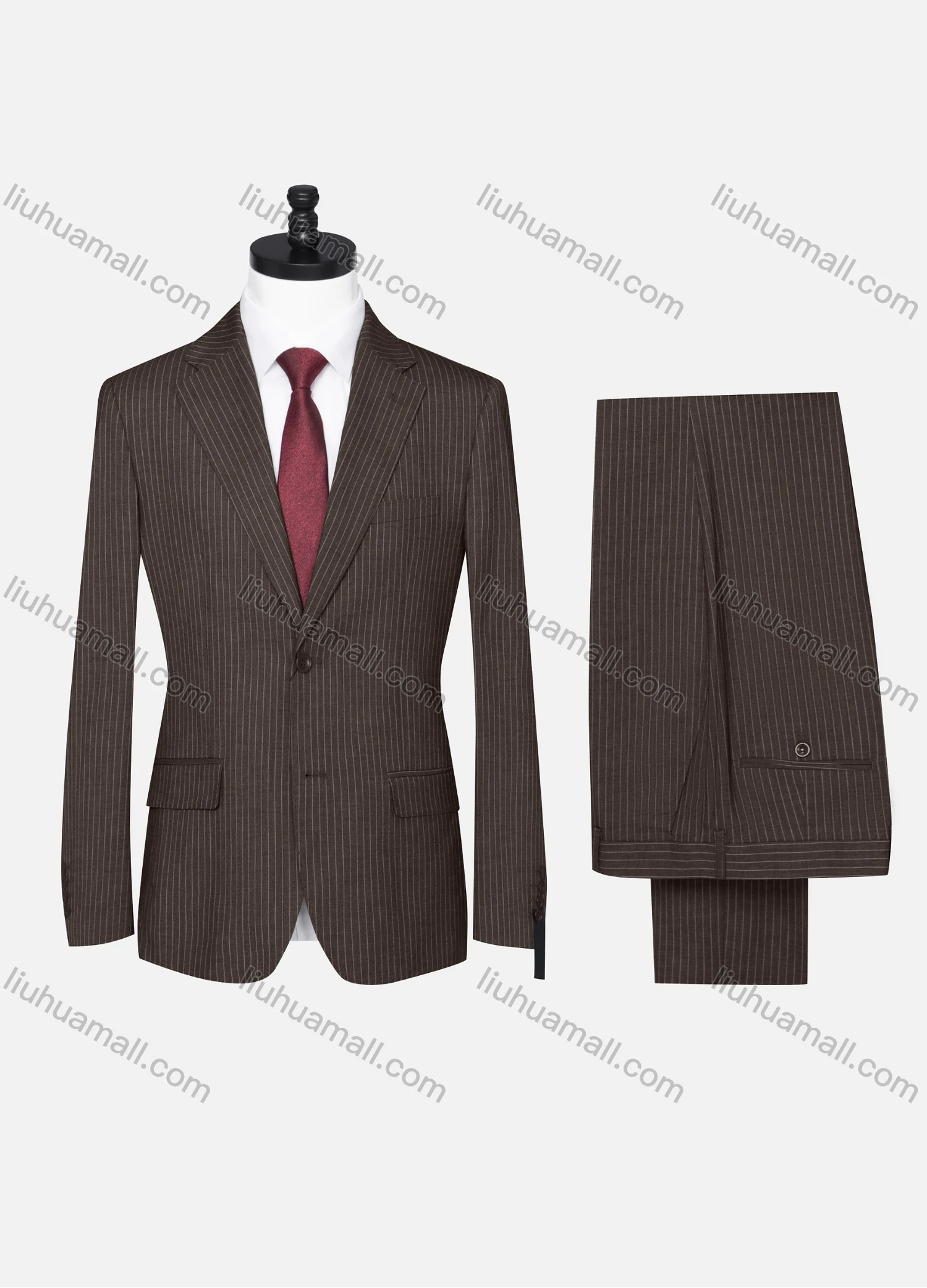 Wholesale Men's Formal Striped Two Button Blazer Jacket & Pants 2 Piece Suit Set X6070# - Liuhuamall