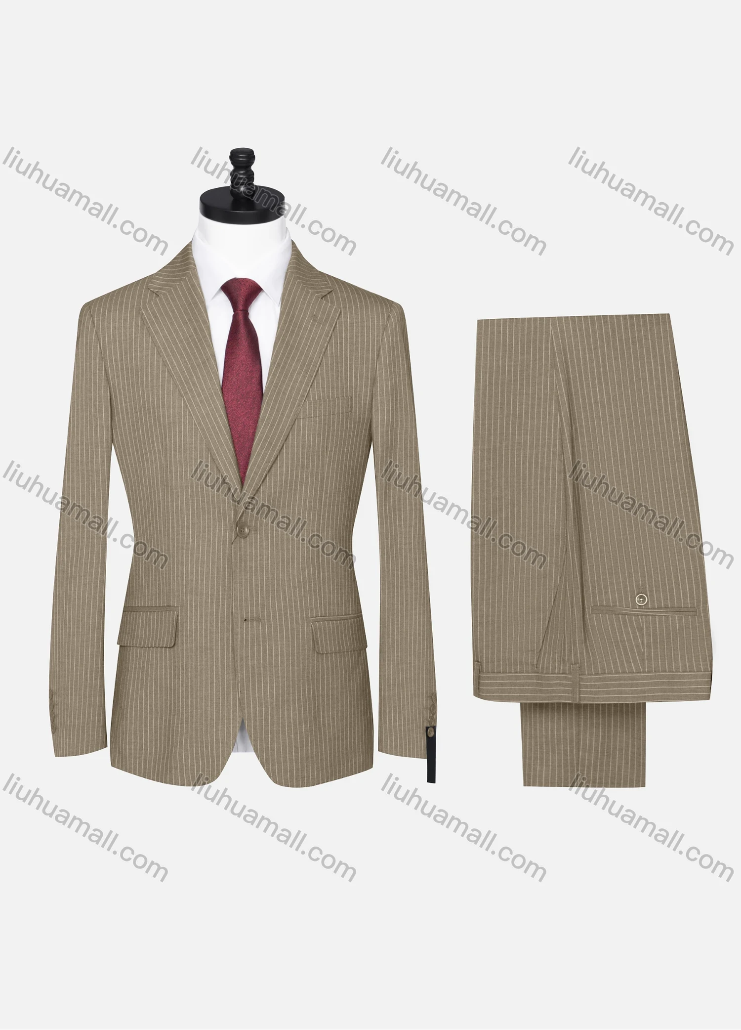 Wholesale Men's Formal Striped Two Button Blazer Jacket & Pants 2 Piece Suit Set X6070# - Liuhuamall