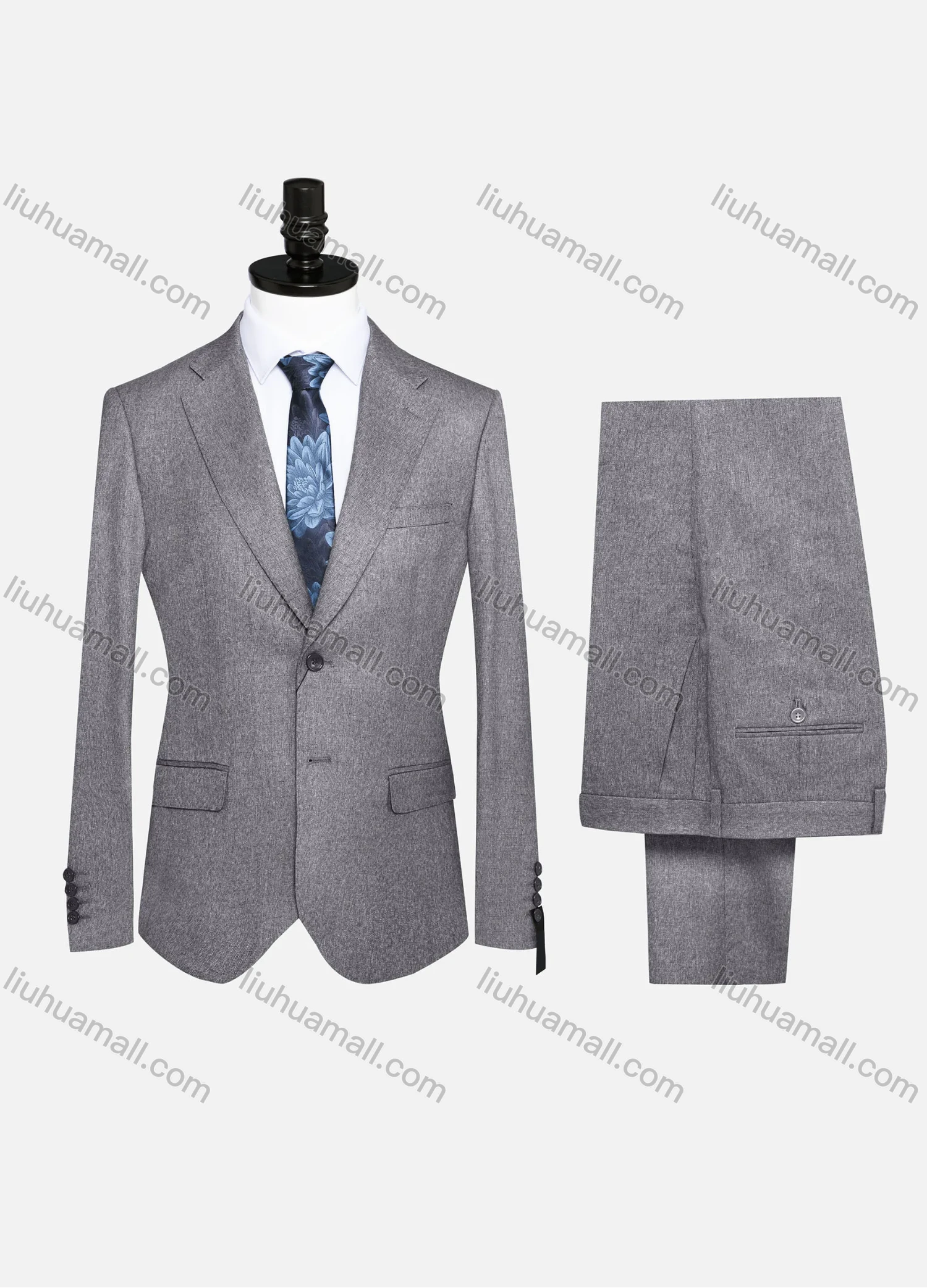Wholesale Men's Formal Plain Two Button Blazer Jacket & Pants 2 Piece Suit Set 32235# - Liuhuamall