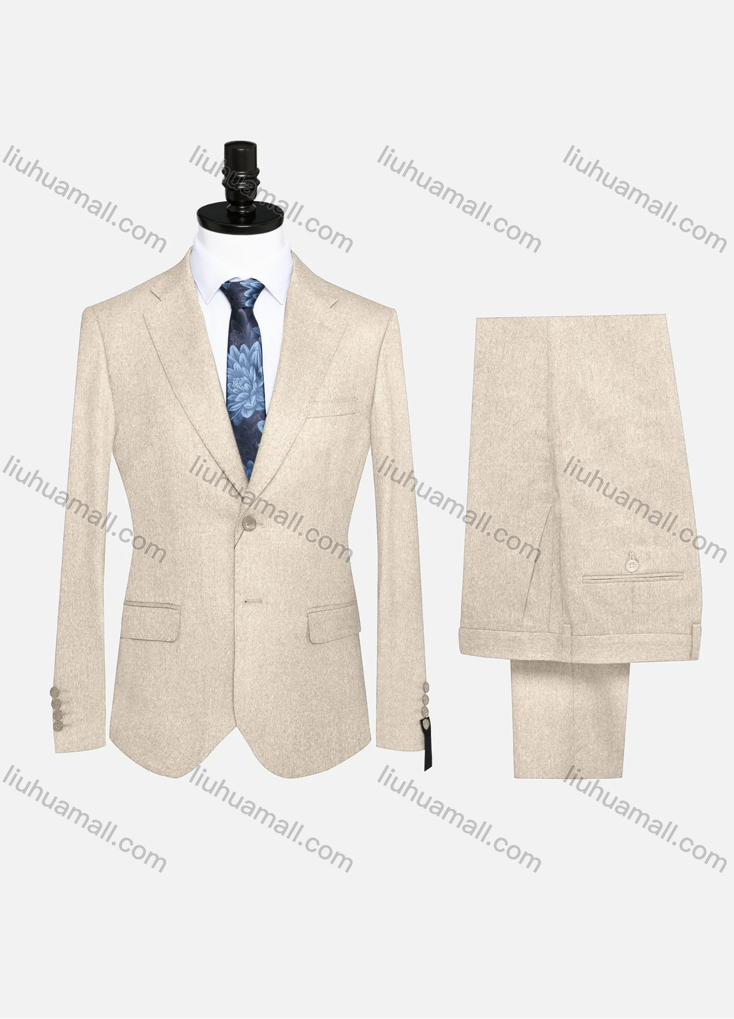 Wholesale Men's Formal Plain Two Button Blazer Jacket & Pants 2 Piece Suit Set 32235# - Liuhuamall
