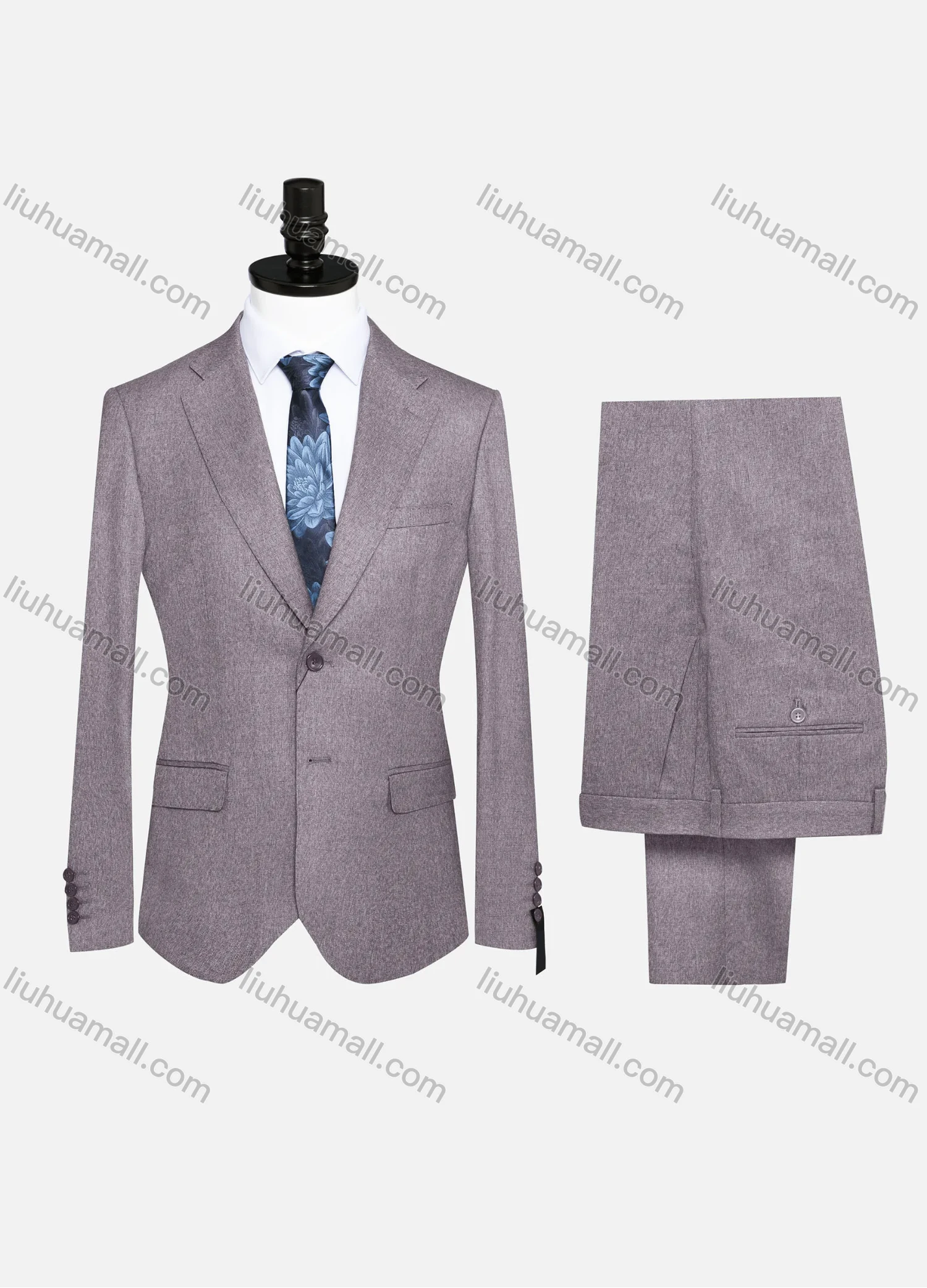 Wholesale Men's Formal Plain Two Button Blazer Jacket & Pants 2 Piece Suit Set 32235# - Liuhuamall