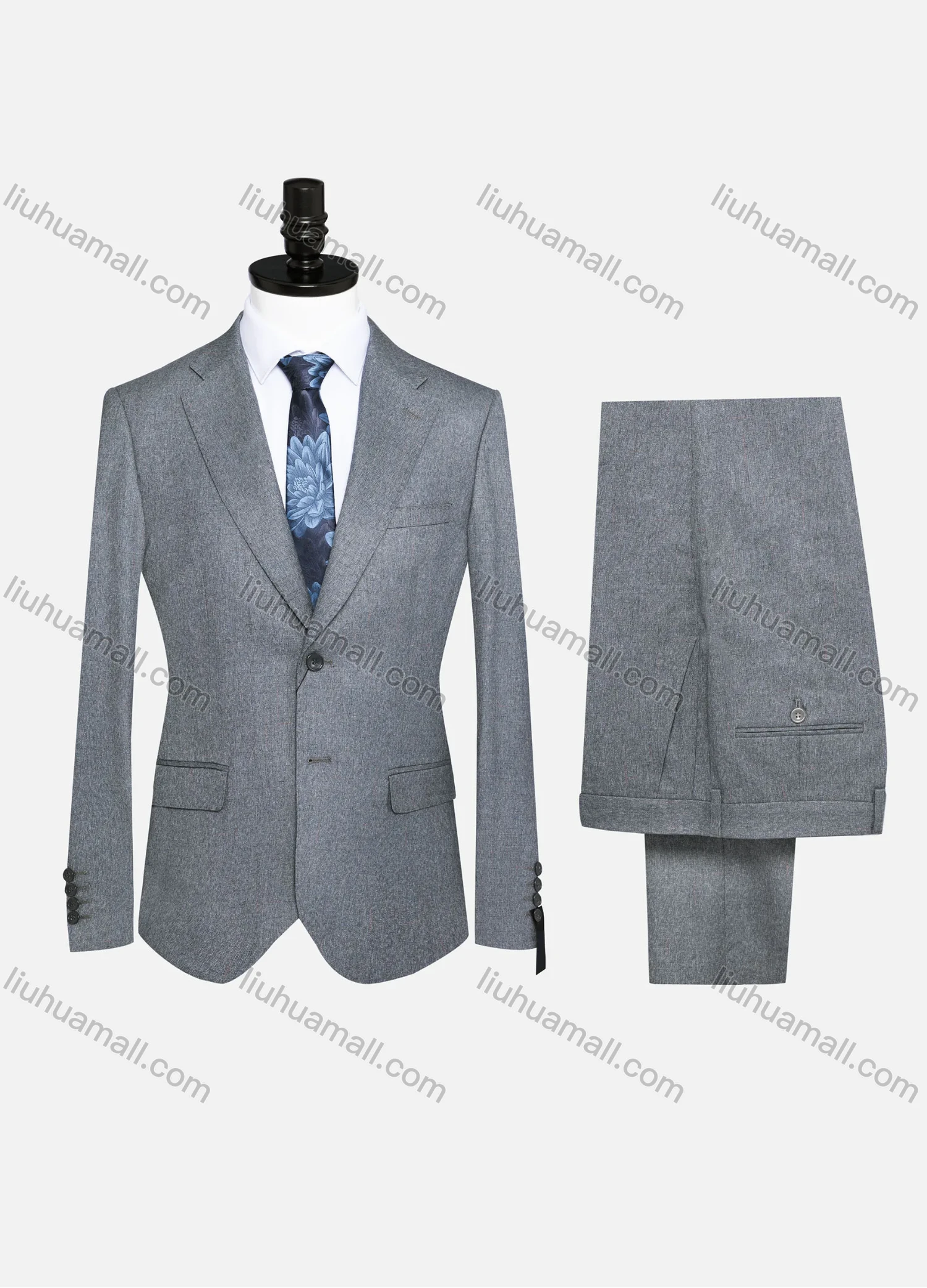 Wholesale Men's Formal Plain Two Button Blazer Jacket & Pants 2 Piece Suit Set 32235# - Liuhuamall
