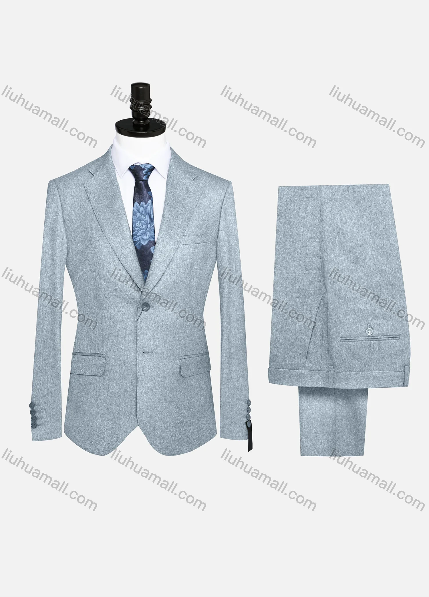 Wholesale Men's Formal Plain Two Button Blazer Jacket & Pants 2 Piece Suit Set 32235# - Liuhuamall