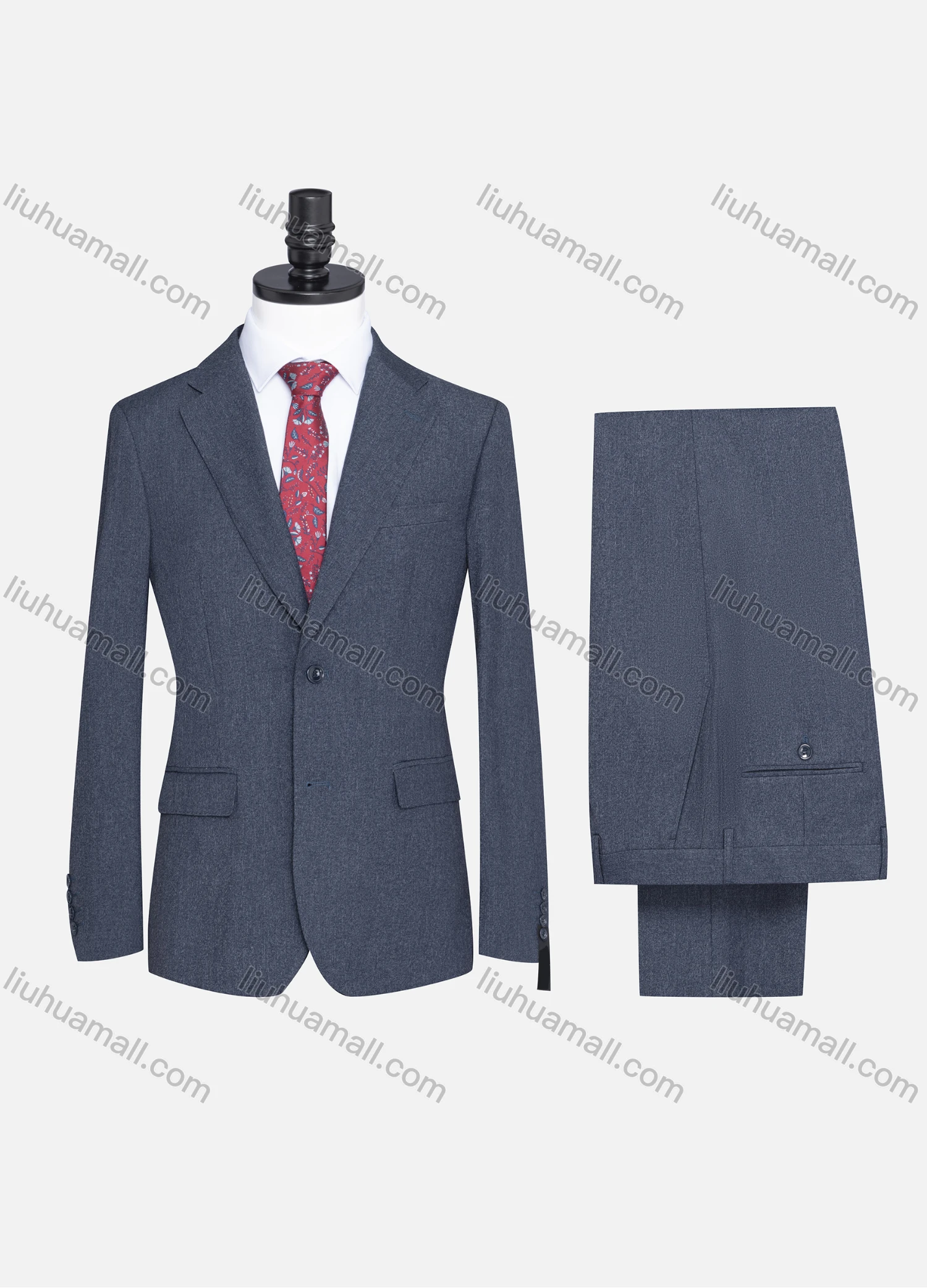 Wholesale Men's Formal Plain Two Button Blazer Jacket & Pants 2 Piece Suit Set 32306# - Liuhuamall