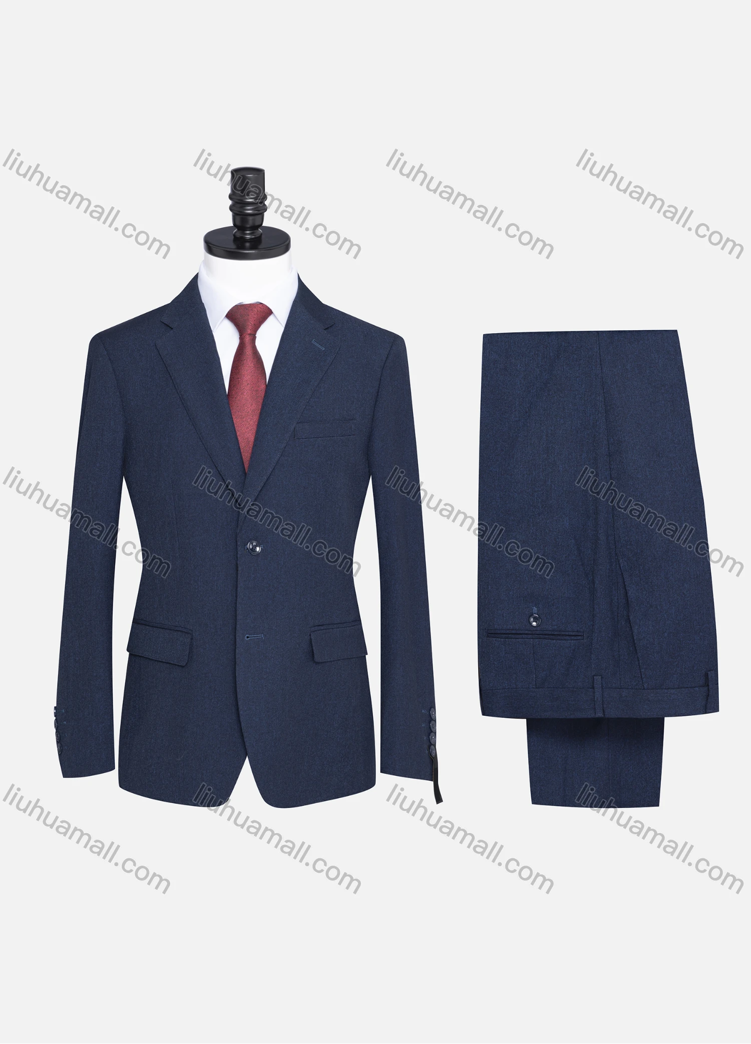 Wholesale Men's Formal Plain Two Button Blazer Jacket & Pants 2 Piece Suit Set 32306# - Liuhuamall