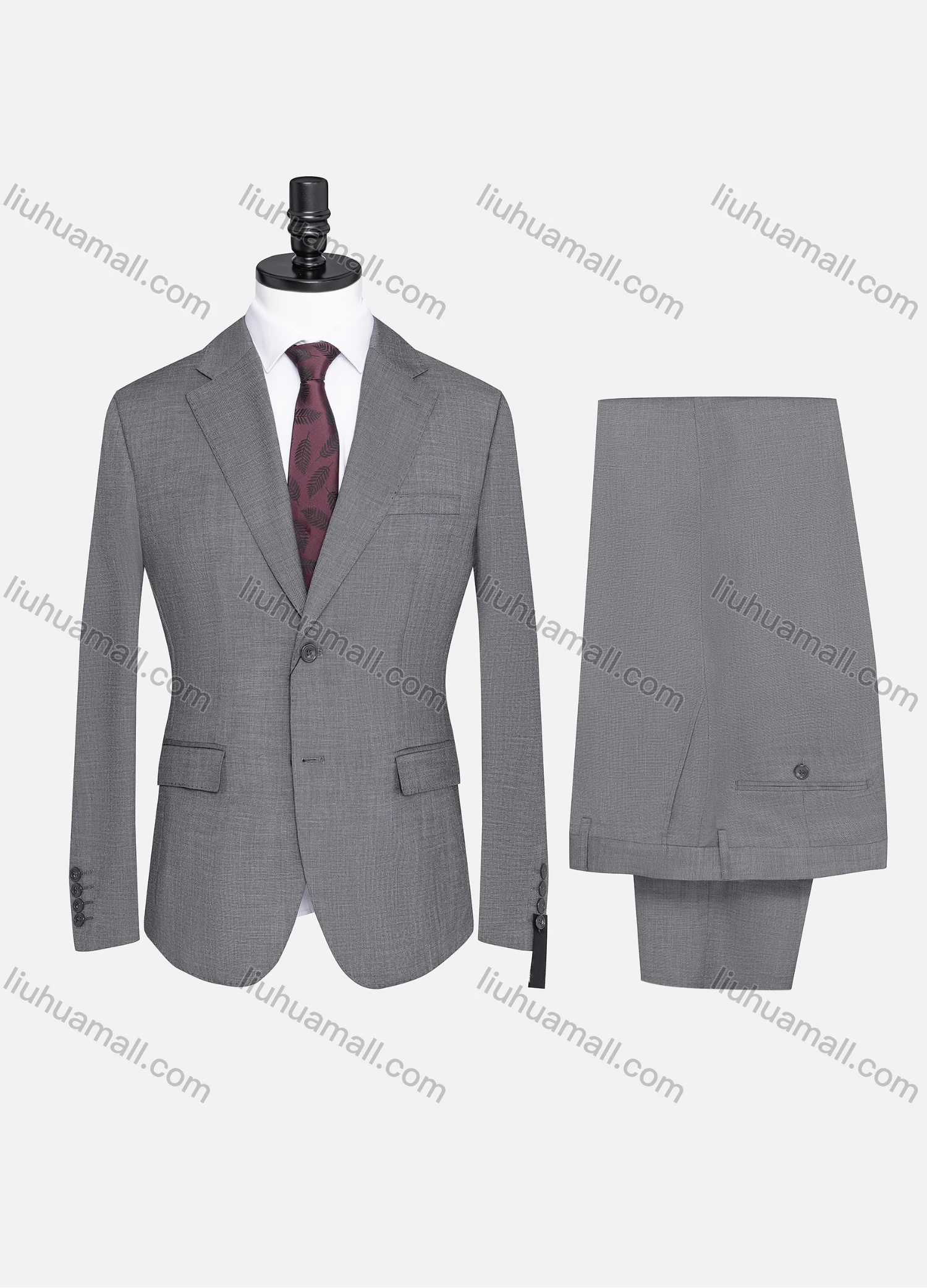 Wholesale Men's Formal Two Button Plain Blazer Jacket & Pants 2 Piece Suit Set D2421# - Liuhuamall