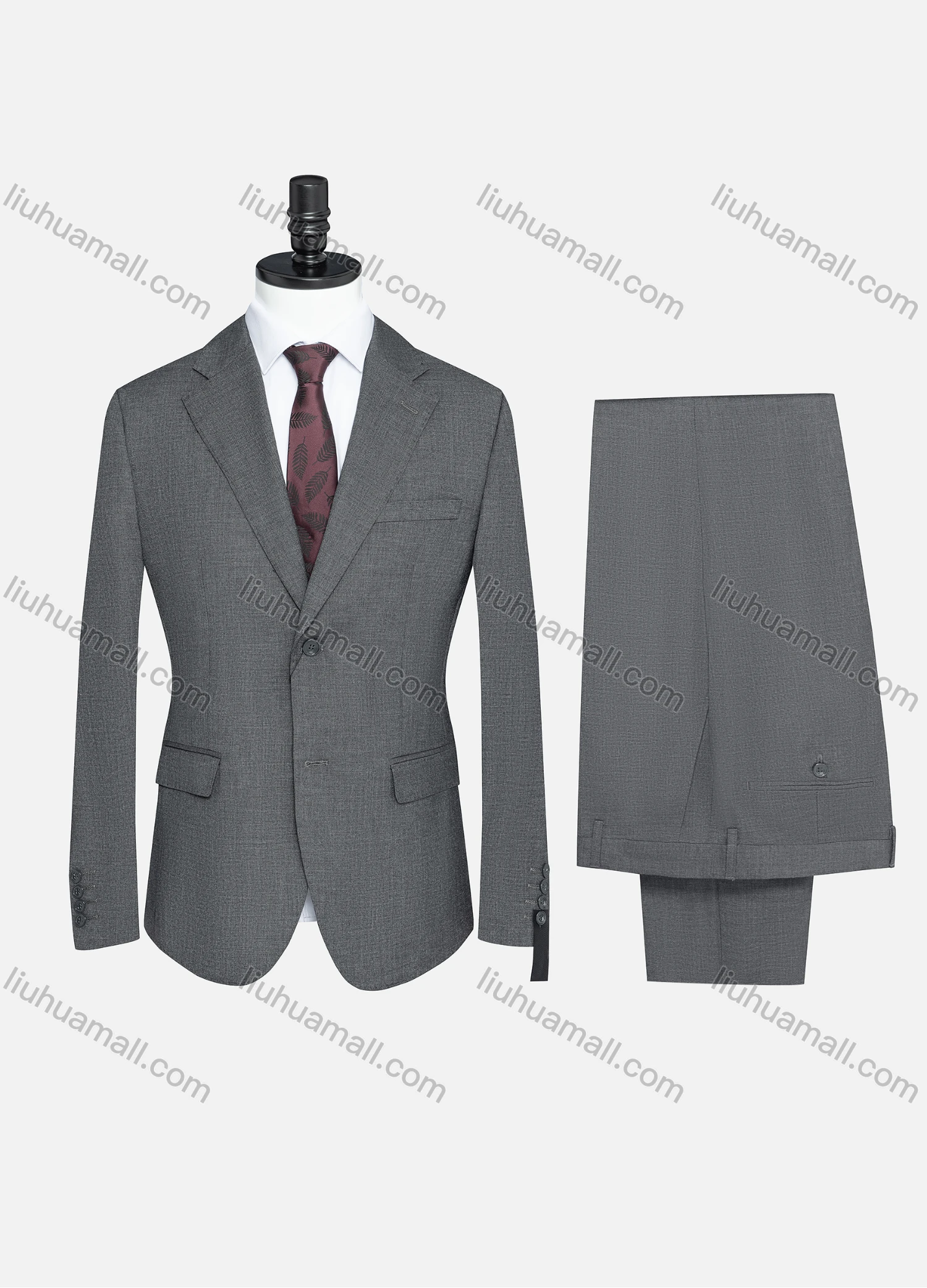 Wholesale Men's Formal Two Button Plain Blazer Jacket & Pants 2 Piece Suit Set D2421# - Liuhuamall