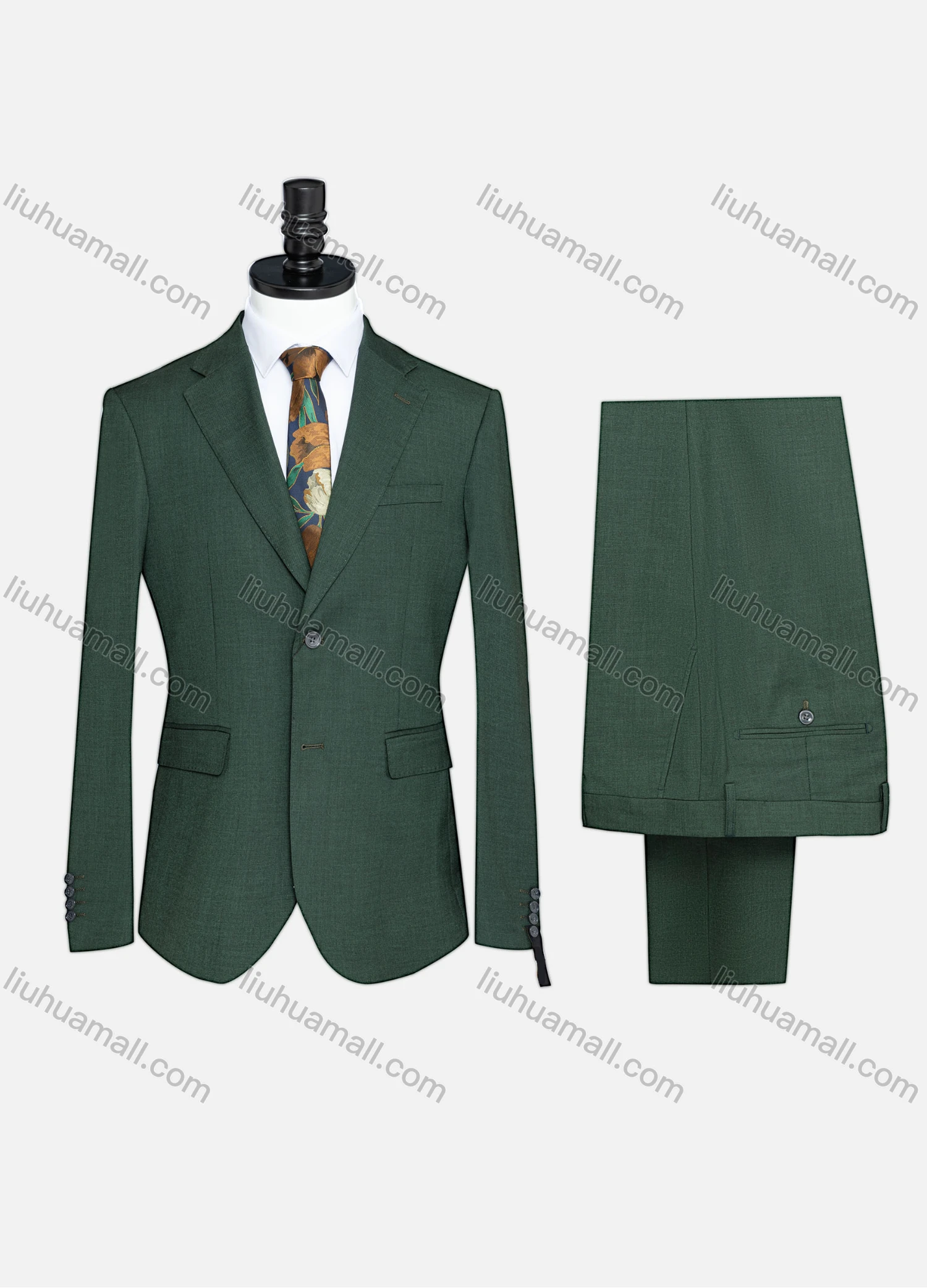 Wholesale Men's Formal Two Button Plain Blazer Jacket & Pants 2 Piece Suit Set D2421# - Liuhuamall