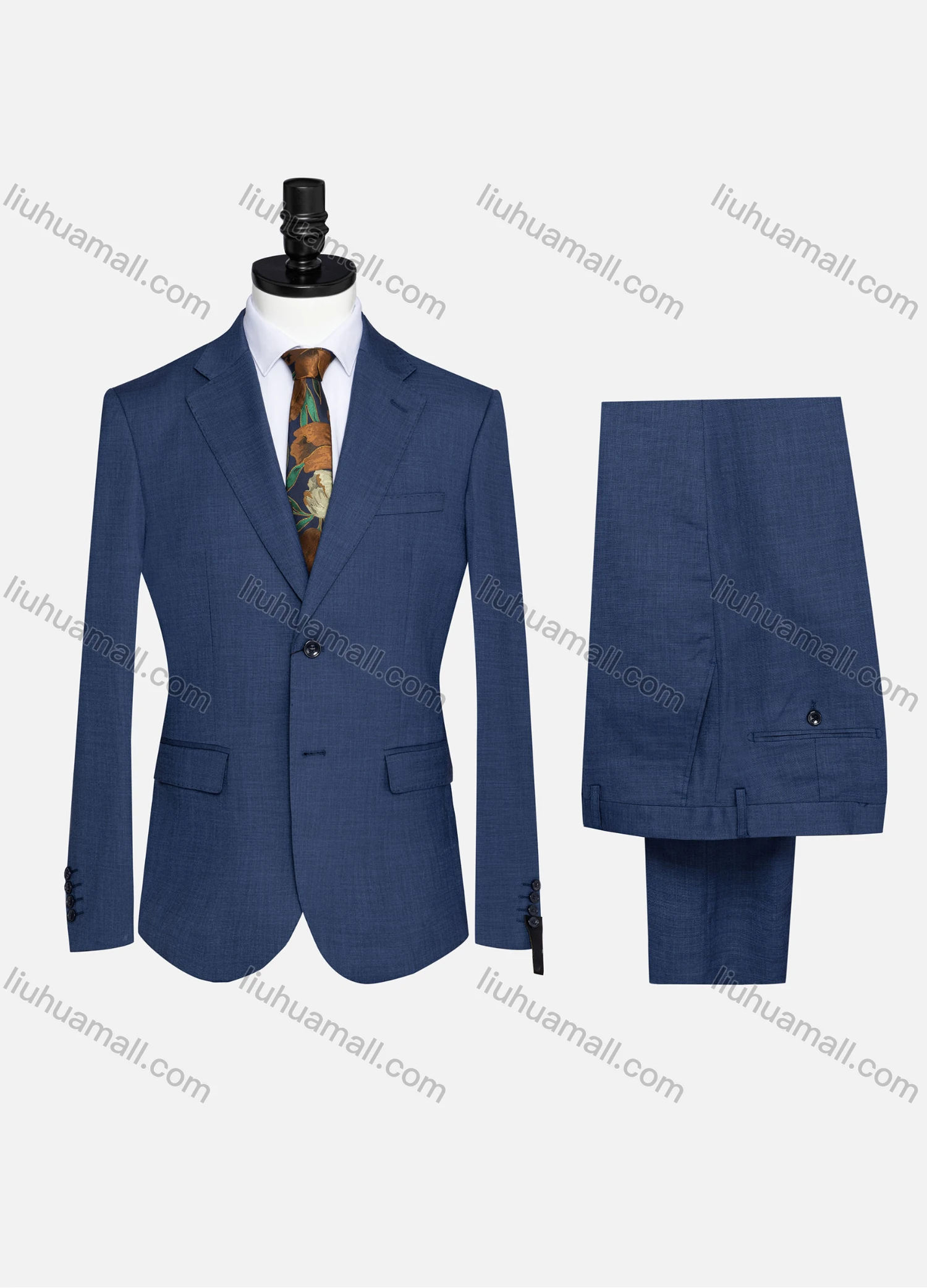 Wholesale Men's Formal Two Button Plain Blazer Jacket & Pants 2 Piece Suit Set D2421# - Liuhuamall
