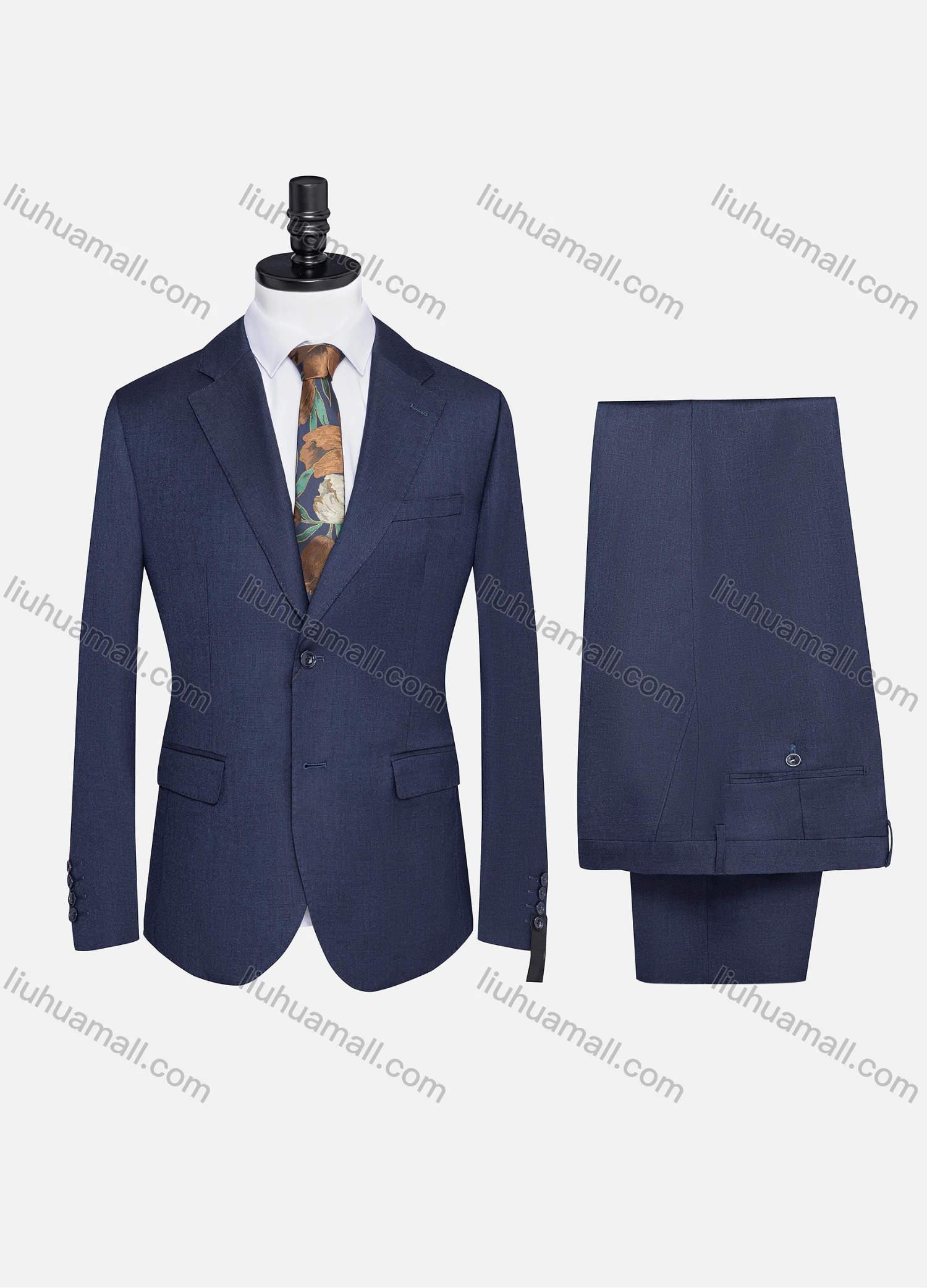 Wholesale Men's Formal Two Button Plain Blazer Jacket & Pants 2 Piece Suit Set D2421# - Liuhuamall