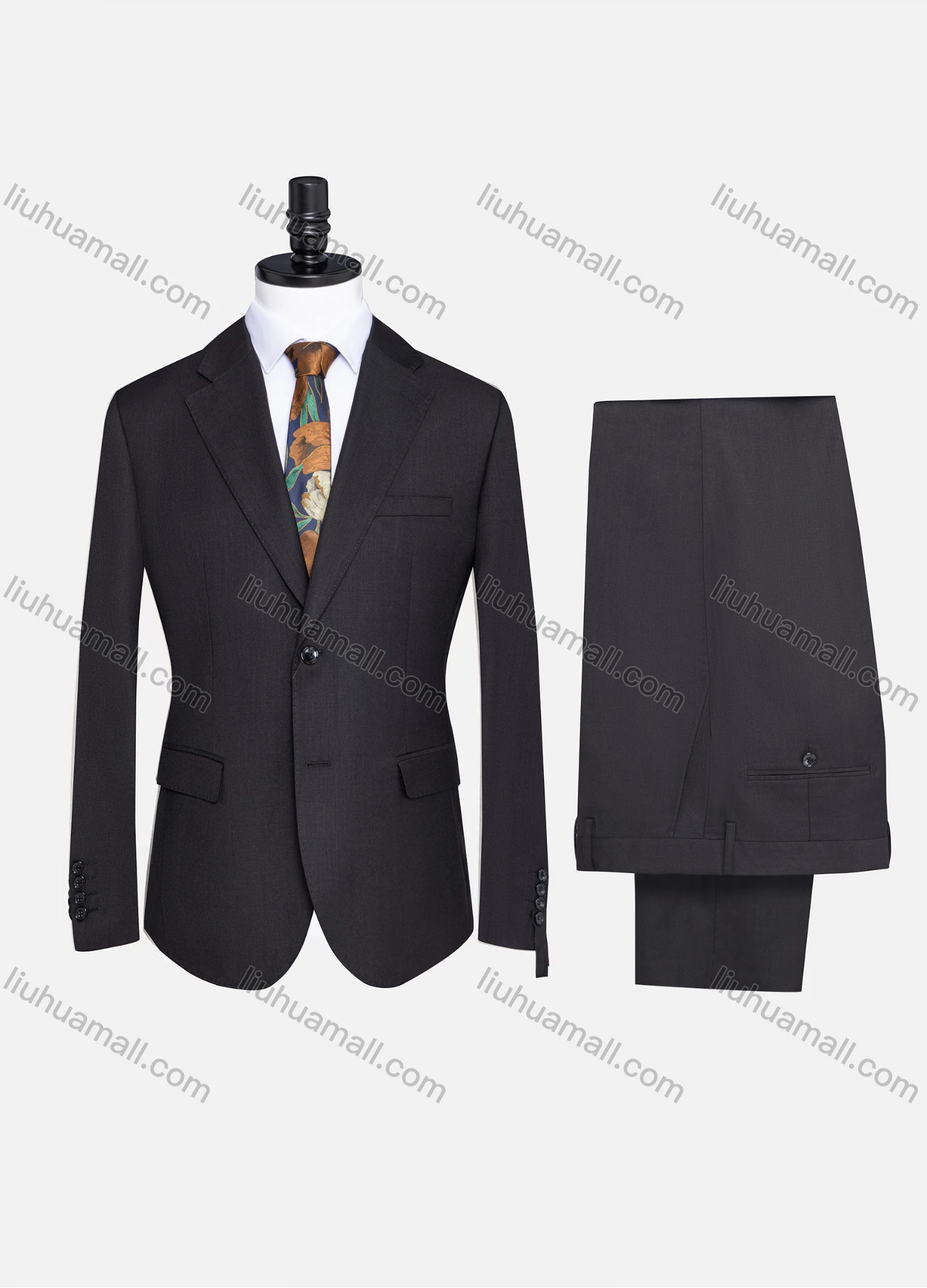 Wholesale Men's Formal Two Button Plain Blazer Jacket & Pants 2 Piece Suit Set D2421# - Liuhuamall