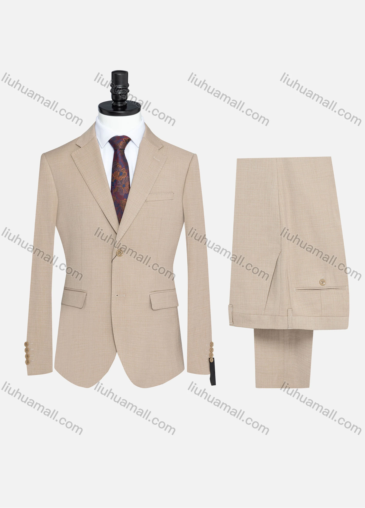 Wholesale Men's Formal Two Button Plain Blazer Jacket & Pants 2 Piece Suit Set S23507# - Liuhuamall