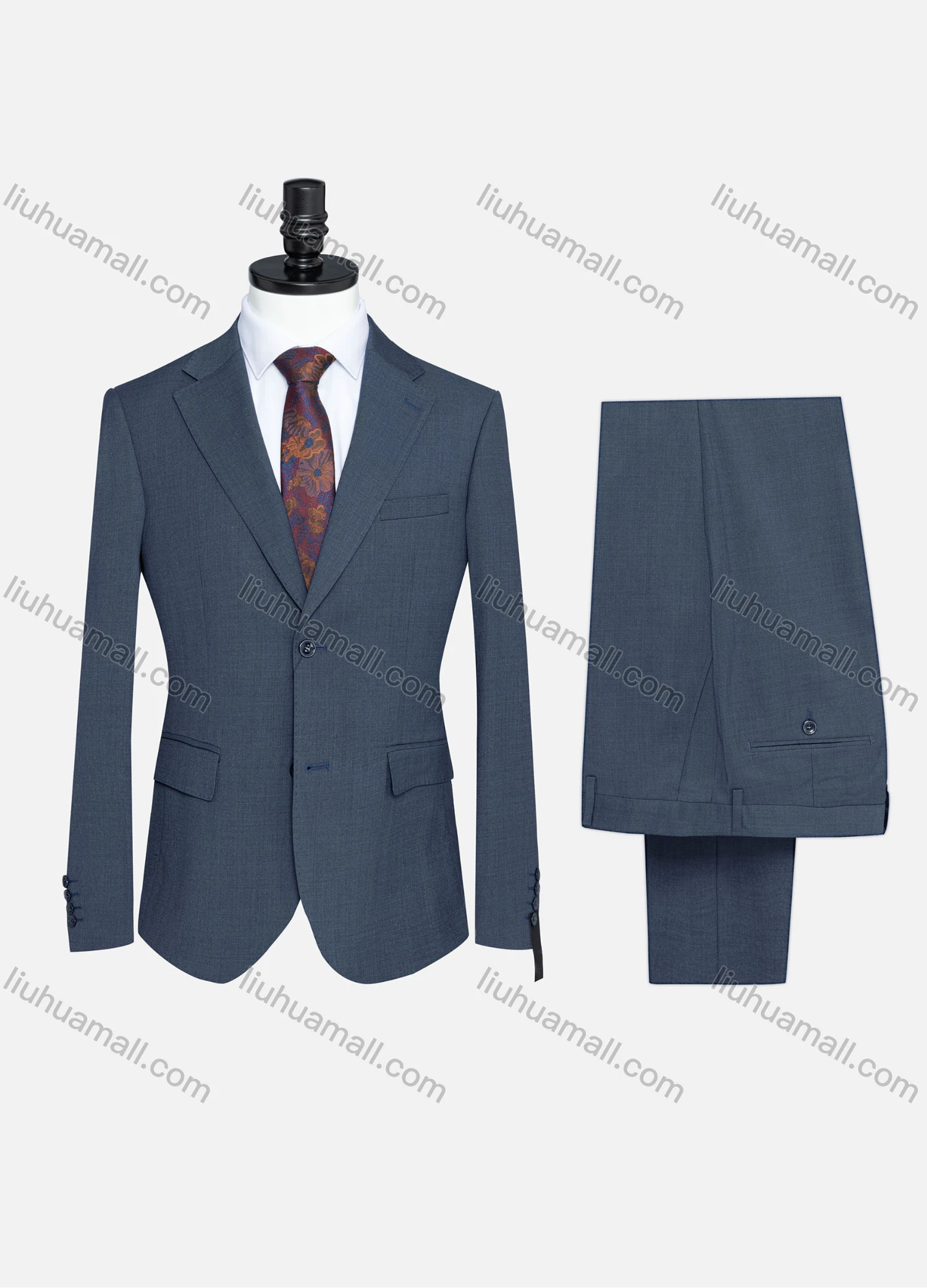 Wholesale Men's Formal Two Button Plain Blazer Jacket & Pants 2 Piece Suit Set S23507# - Liuhuamall