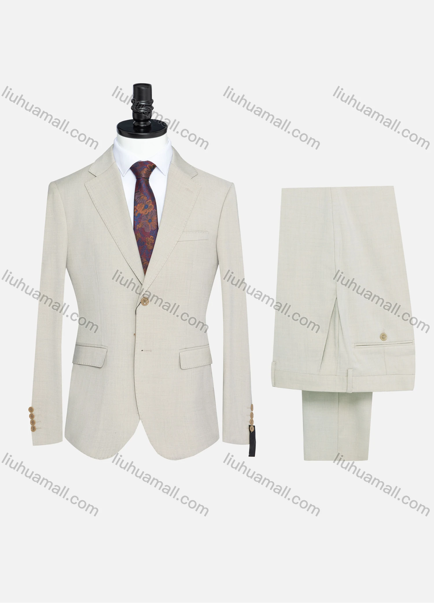 Wholesale Men's Formal Two Button Plain Blazer Jacket & Pants 2 Piece Suit Set S23507# - Liuhuamall