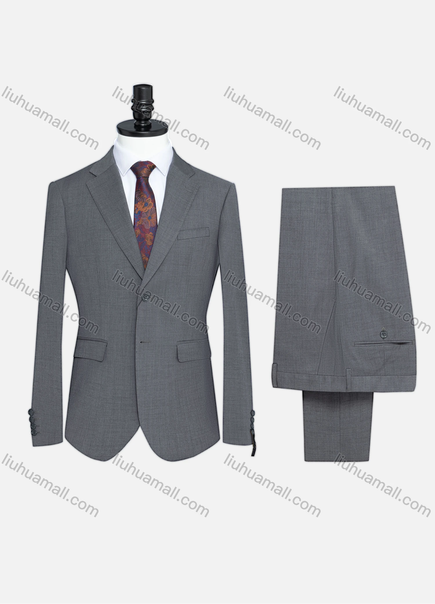 Wholesale Men's Formal Two Button Plain Blazer Jacket & Pants 2 Piece Suit Set S23507# - Liuhuamall
