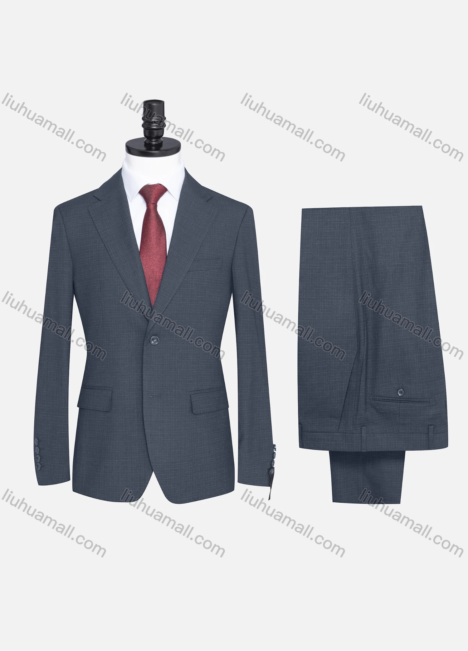 Wholesale Men's Formal Two Button Plain Blazer Jacket & Pants 2 Piece Suit Set X7408# - Liuhuamall