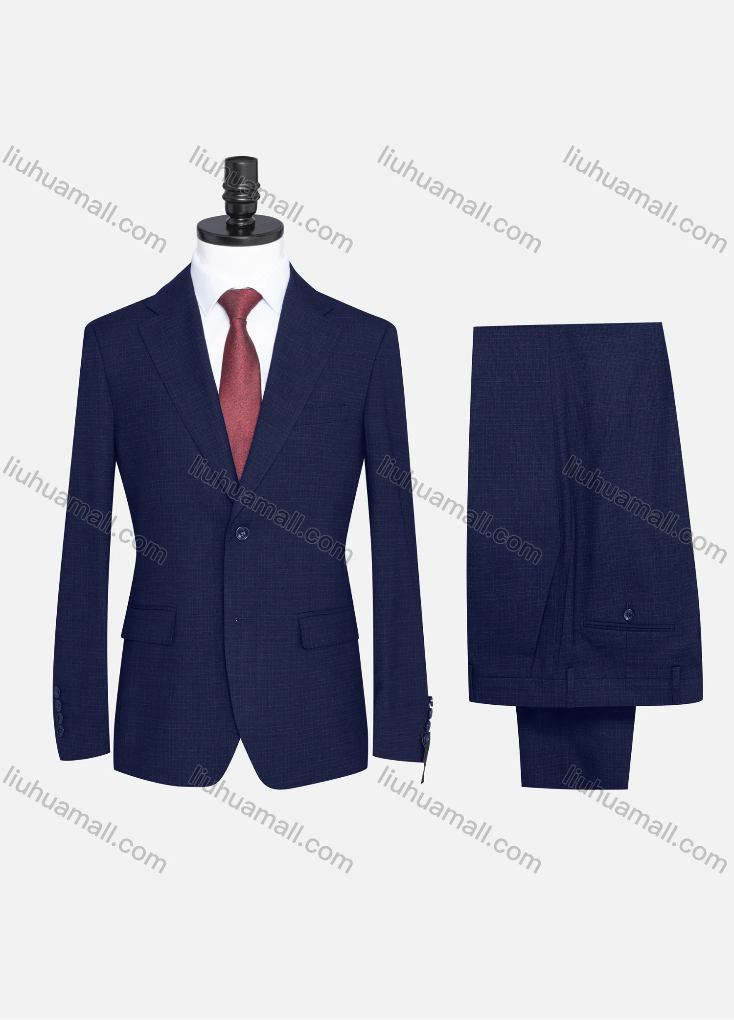 Wholesale Men's Formal Two Button Plain Blazer Jacket & Pants 2 Piece Suit Set X7408# - Liuhuamall