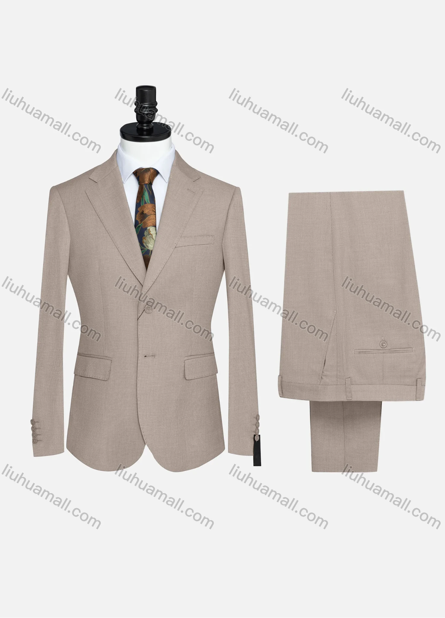 Wholesale Men's Formal Two Button Plain Blazer Jacket & Pants 2 Piece Suit Set X7714# - Liuhuamall