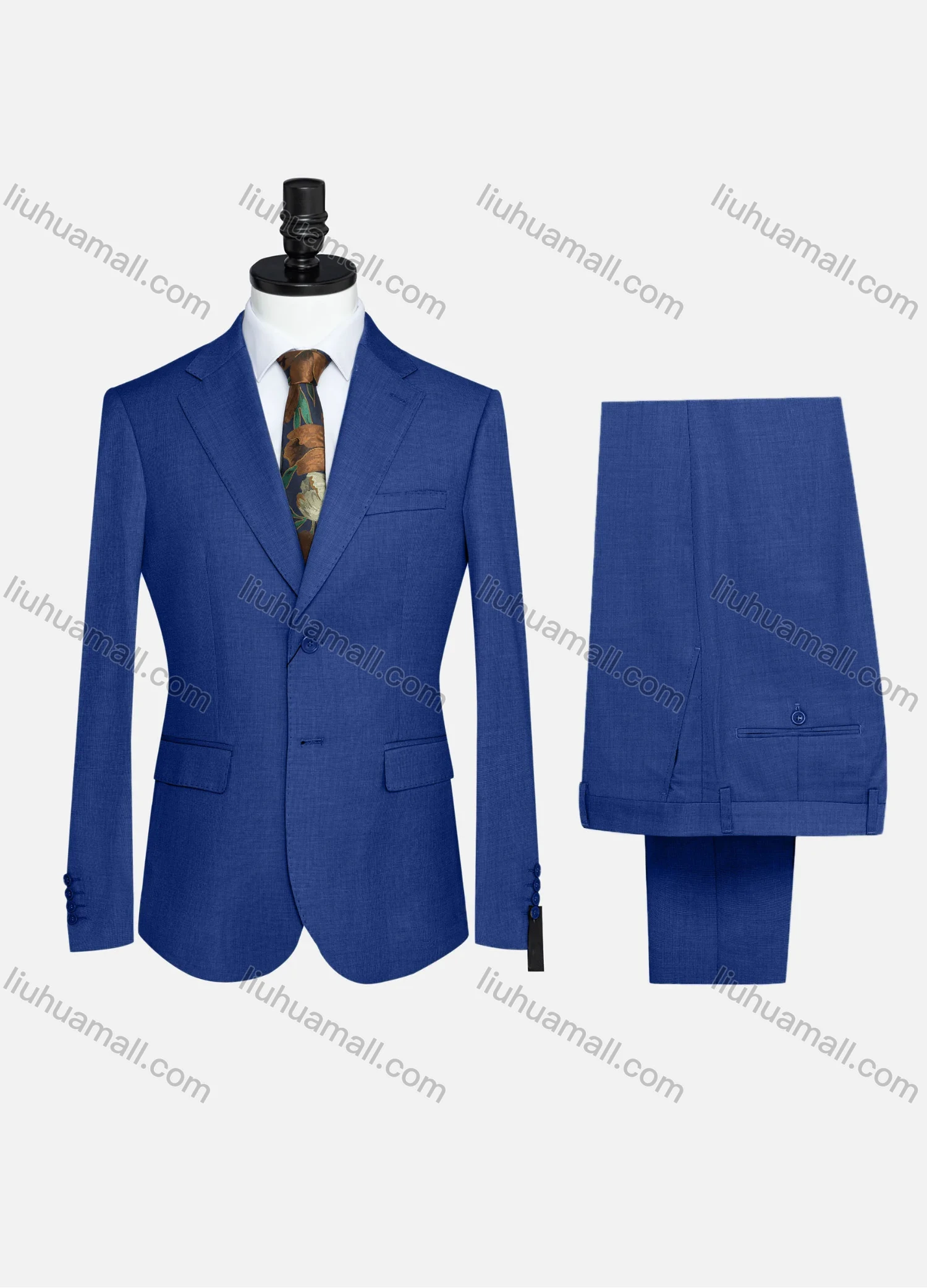 Wholesale Men's Formal Two Button Plain Blazer Jacket & Pants 2 Piece Suit Set X7714# - Liuhuamall