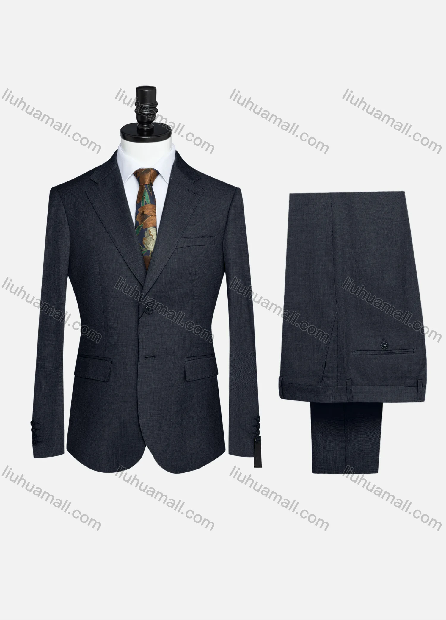 Wholesale Men's Formal Two Button Plain Blazer Jacket & Pants 2 Piece Suit Set X7714# - Liuhuamall