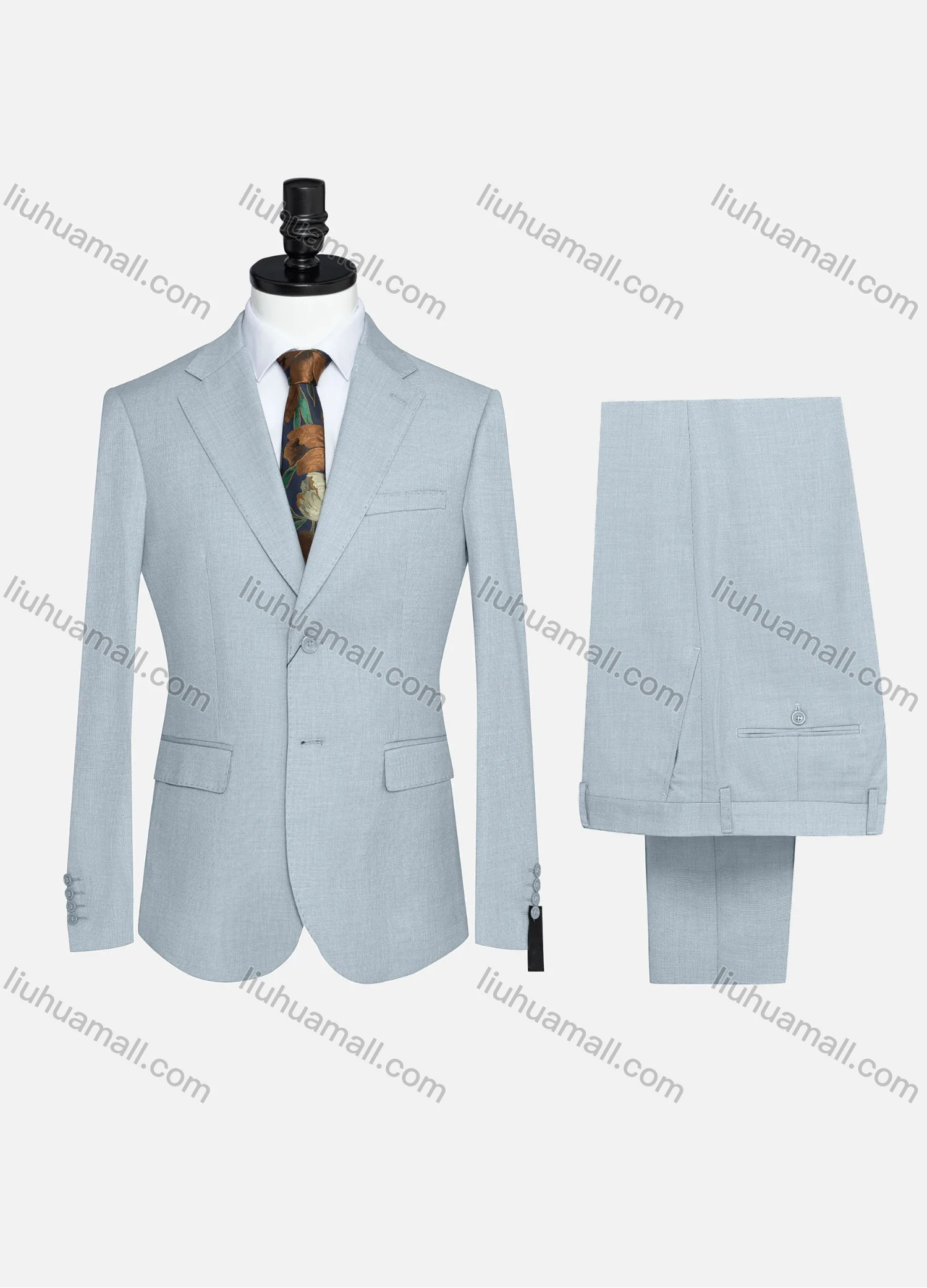 Wholesale Men's Formal Two Button Plain Blazer Jacket & Pants 2 Piece Suit Set X7714# - Liuhuamall