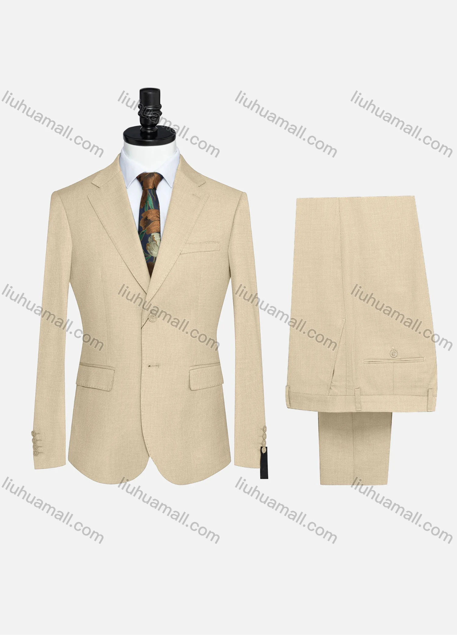 Wholesale Men's Formal Two Button Plain Blazer Jacket & Pants 2 Piece Suit Set X7714# - Liuhuamall