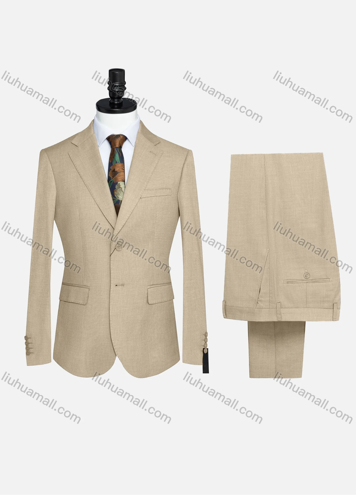 Wholesale Men's Formal Two Button Plain Blazer Jacket & Pants 2 Piece Suit Set X7714# - Liuhuamall