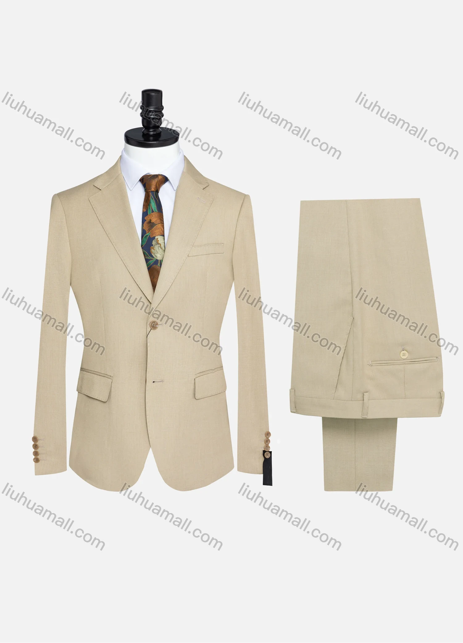 Wholesale Men's Formal Two Button Plain Blazer Jacket & Pants 2 Piece Suit Set X7714# - Liuhuamall