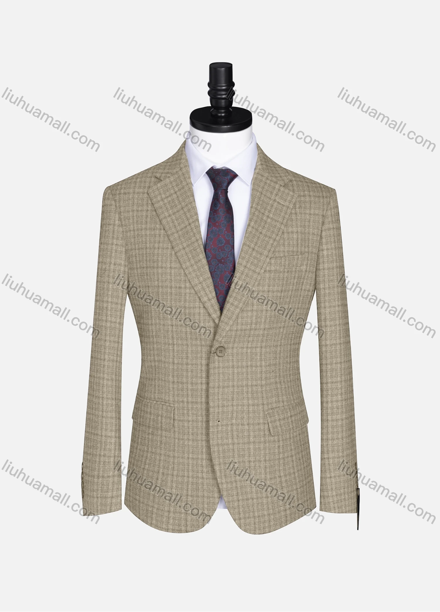 Wholesale Men's Formal Lapel Long Sleeve Two Button Plaid Blazer Jackets 9073# - Liuhuamall